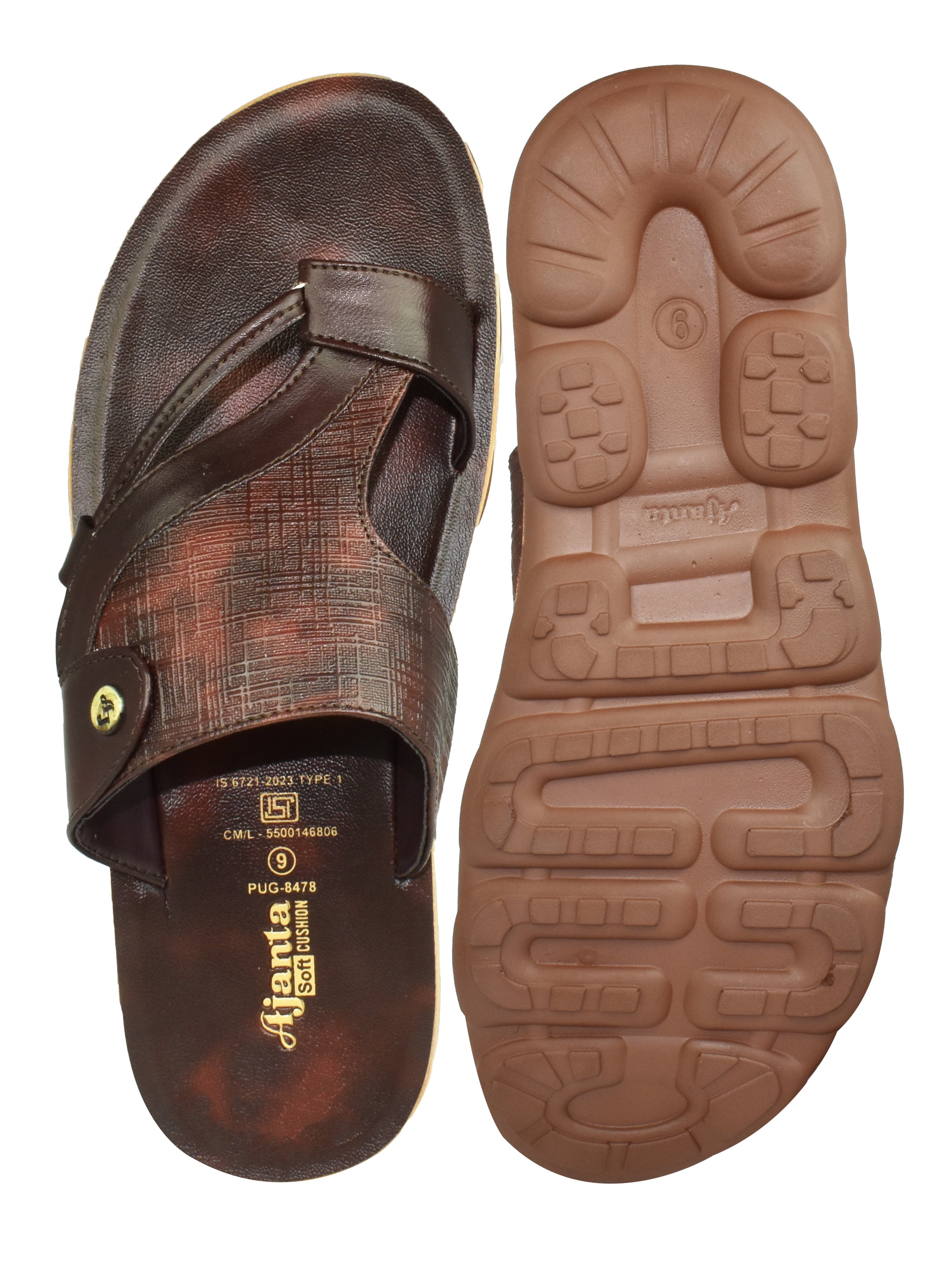 Ajanta Men’s Black Cross-Strap Sandal