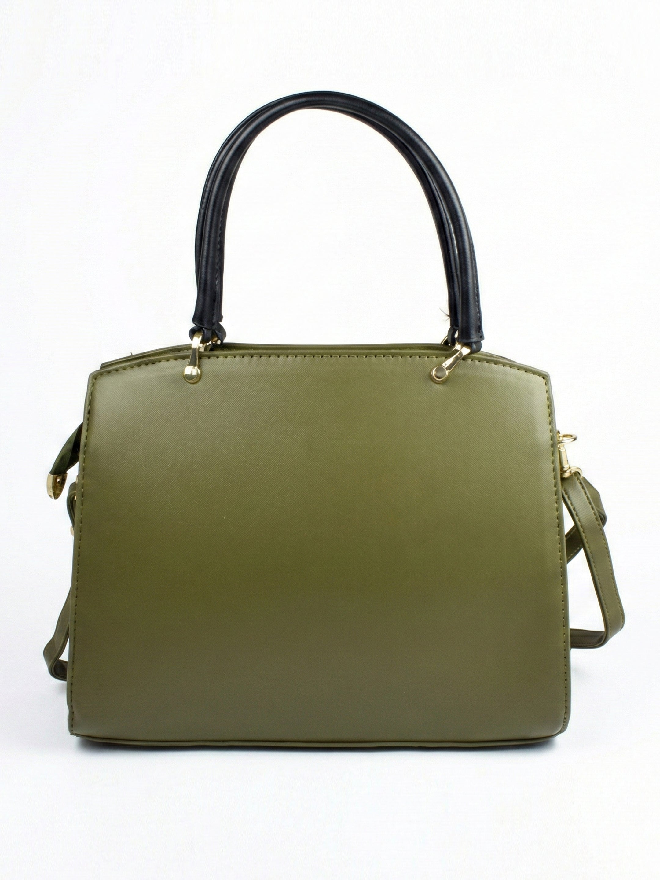 Ajanta Ladies Olive Handbag with Detachable Sling Strap and Top Handle