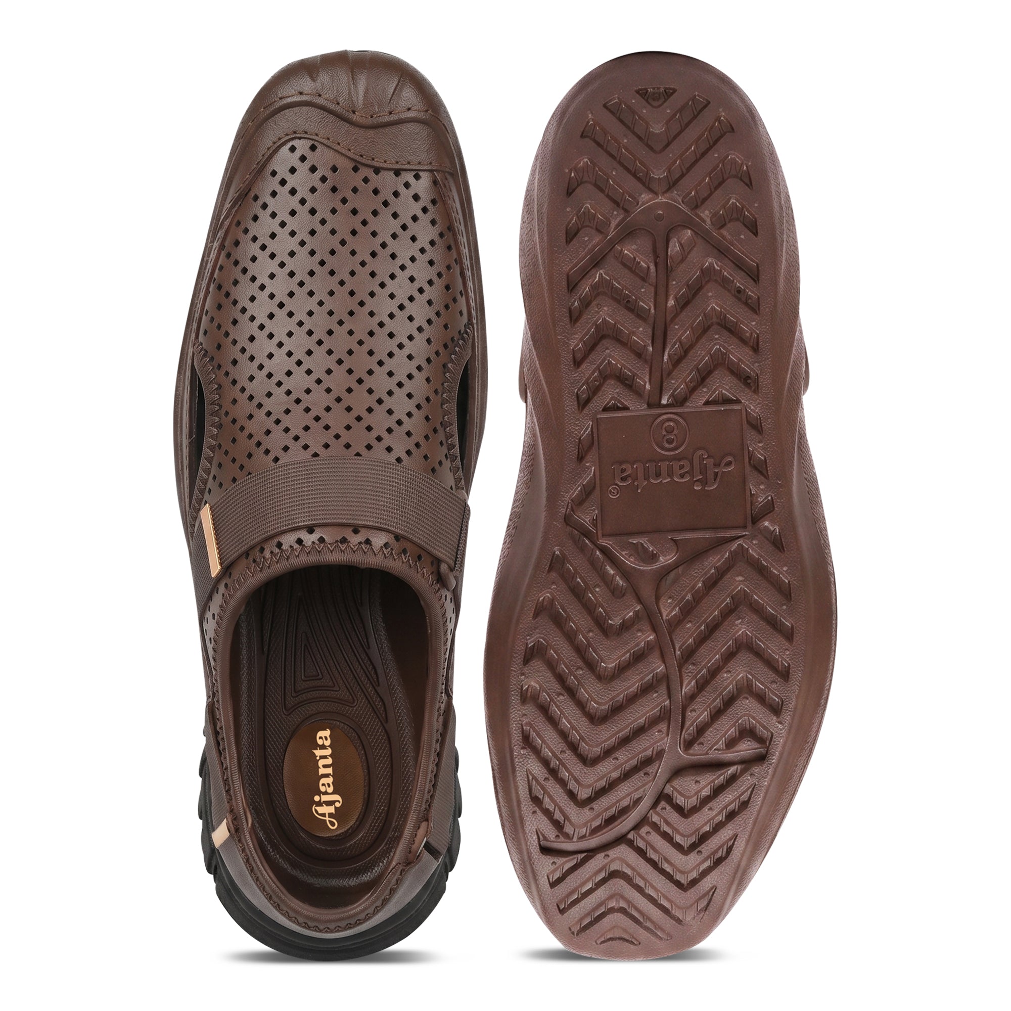 AJANTA Men's Roman Sandals | PVC Molded Water Resistant Sandals for Men | Lightweight Breathable Walking Sandals | Rainy Season Outdoor Casual Daily Wear Footwear
