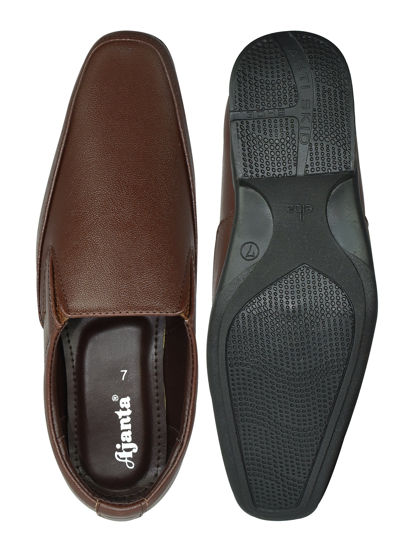 Ajanta Men’s Brown Formal Slip-On Shoes
