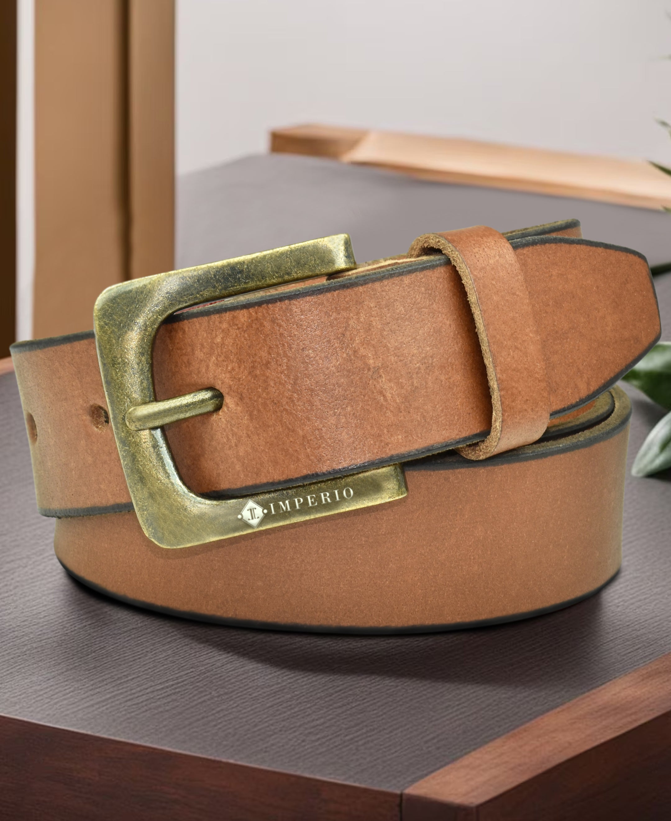 Imperio Genuine Leather Brown Belt for Men โ Classic Formal & Casual Waist Belt