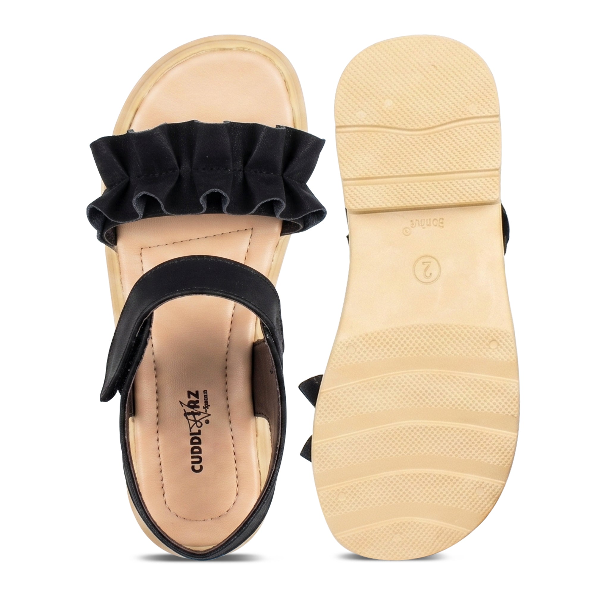 AJANTA Girls Velcro Strap Sandals | Comfortable & Adjustable Fit