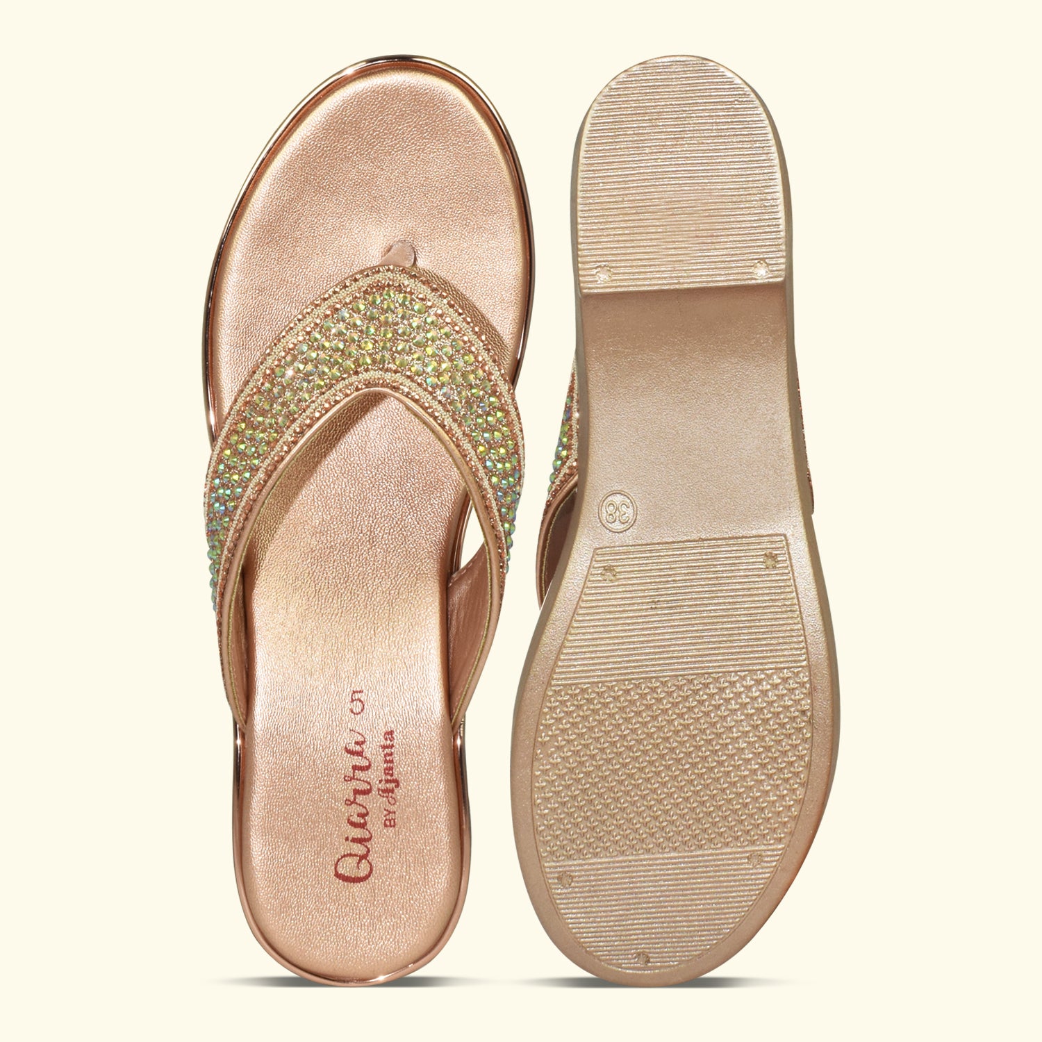 QIARRA Women's Shimmer Wedge Sandals