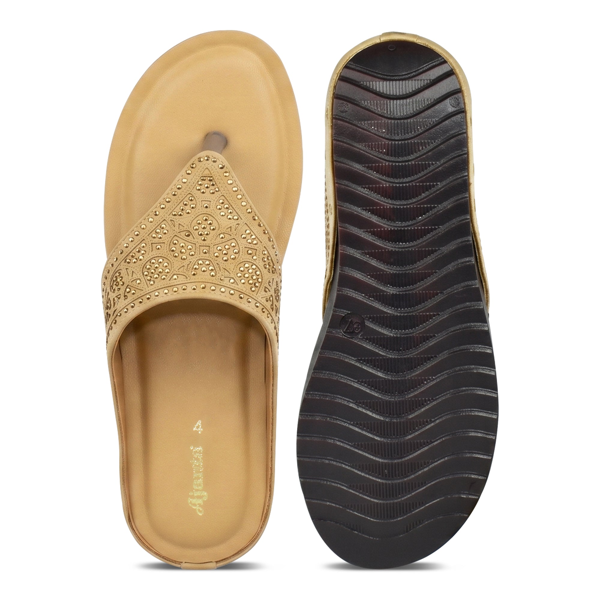 Women’s Stylish Comfort Sandals | Casual Daily Wear Slip-On Flats for Women & Girls | Lightweight Fashion Footwear Beige