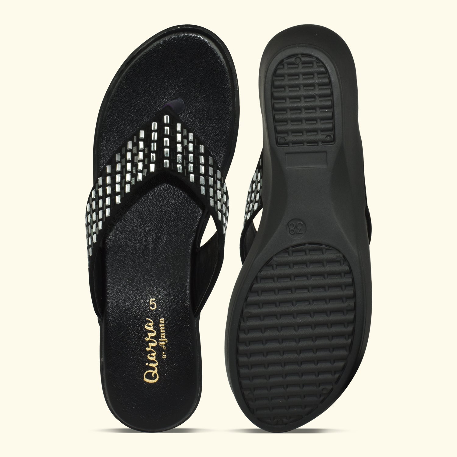 QIARRA Women's Shimmer Open Toe Comfortable Wedge