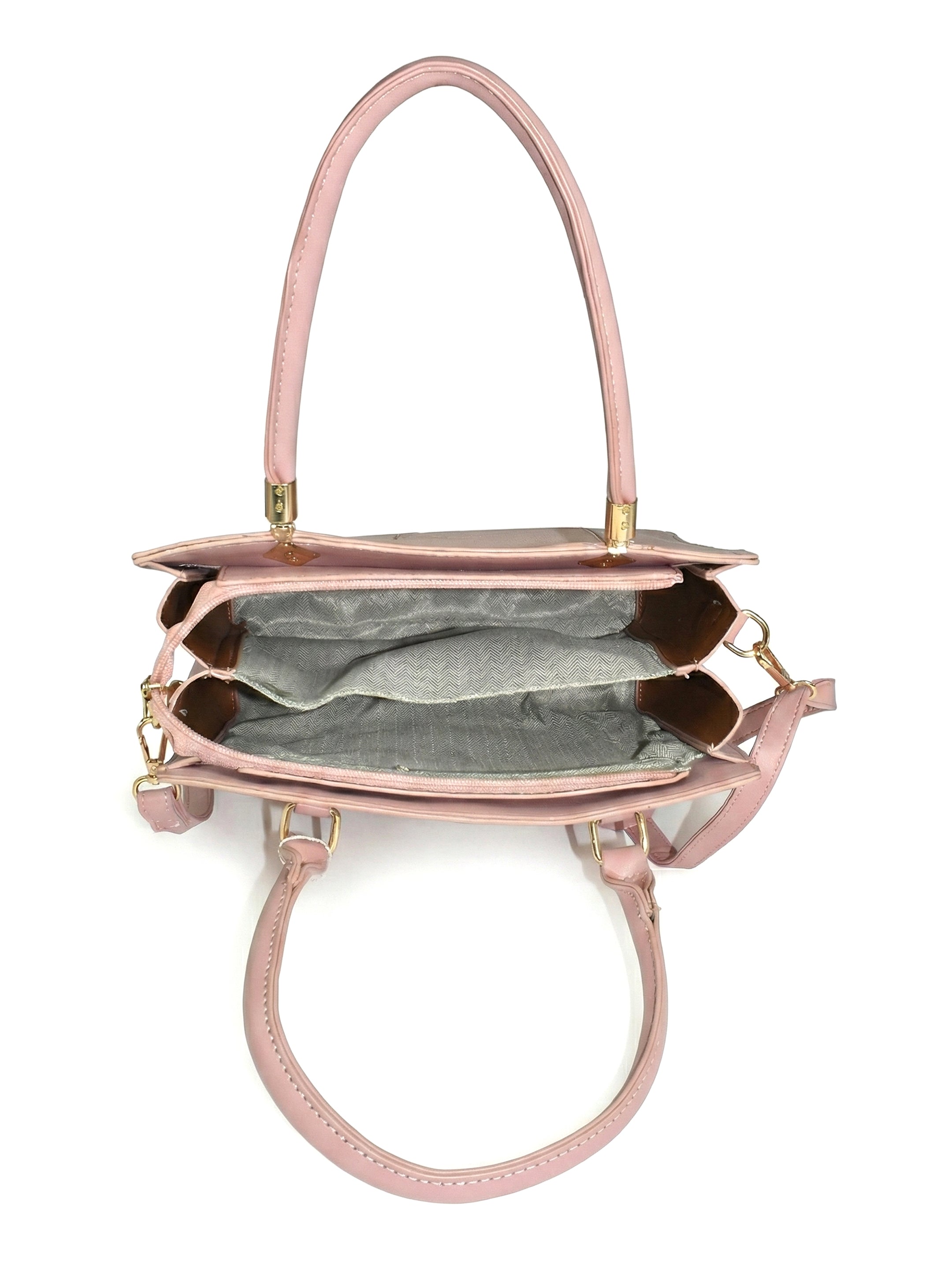 Ajanta Women’s Designer Pink Handbag with Detachable Strap