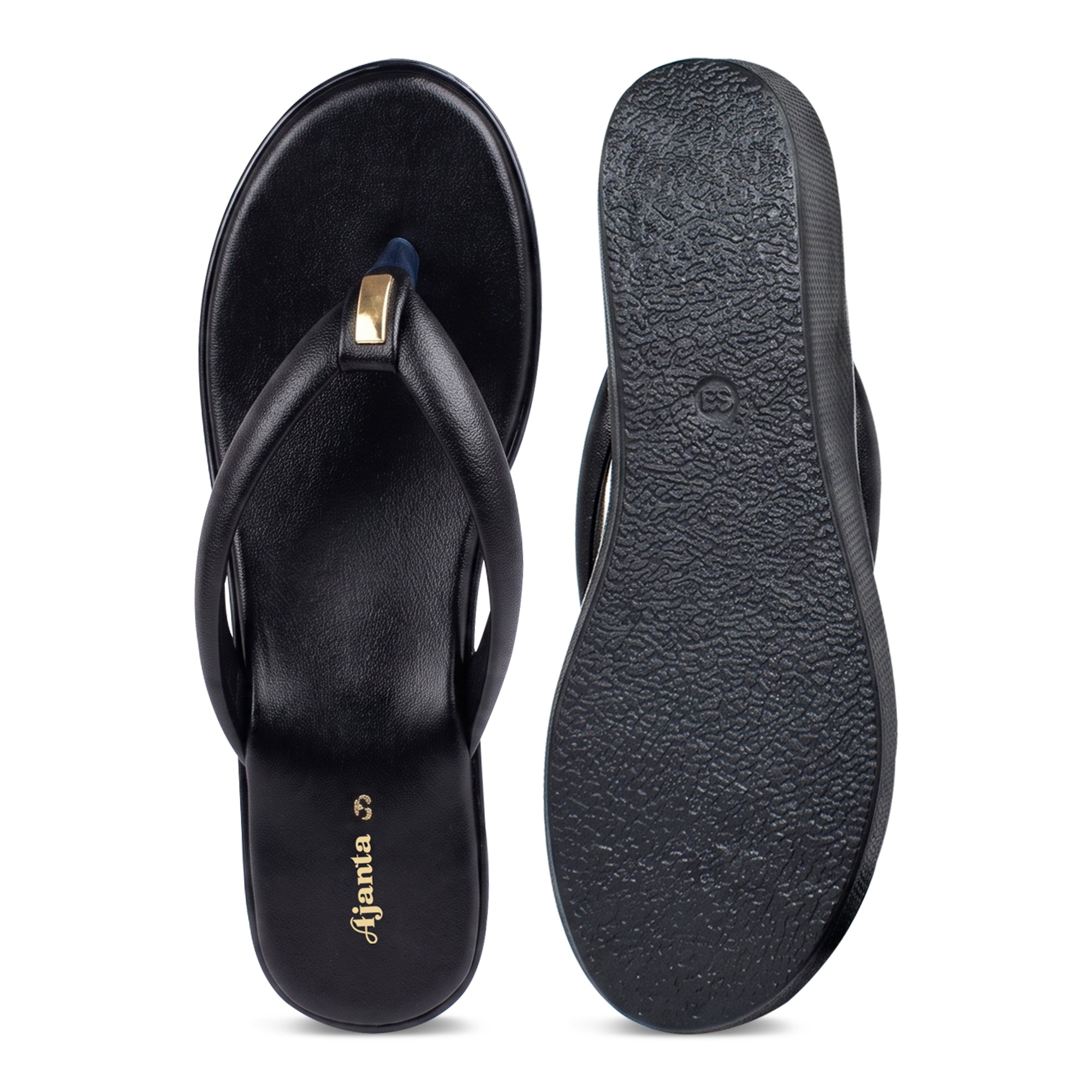 AJANTA Women Wedge Heel Sandals | Toe Post Flip Flop Sandals for Women | Platform Slip On Sandals | Lightweight Cushioned Walking Footwear | Daily Office, Travel, Puja & Festive Wear For Woman