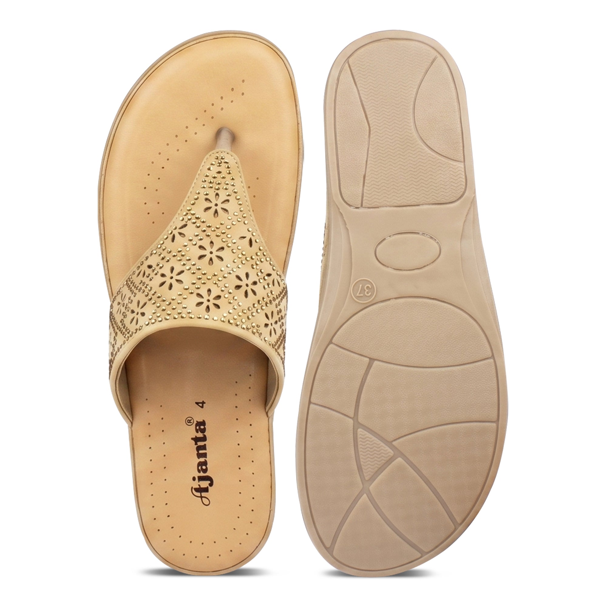 AJANTA Women Slip-On Sandals | Soft Cushion | Lightweight Casual Footwear