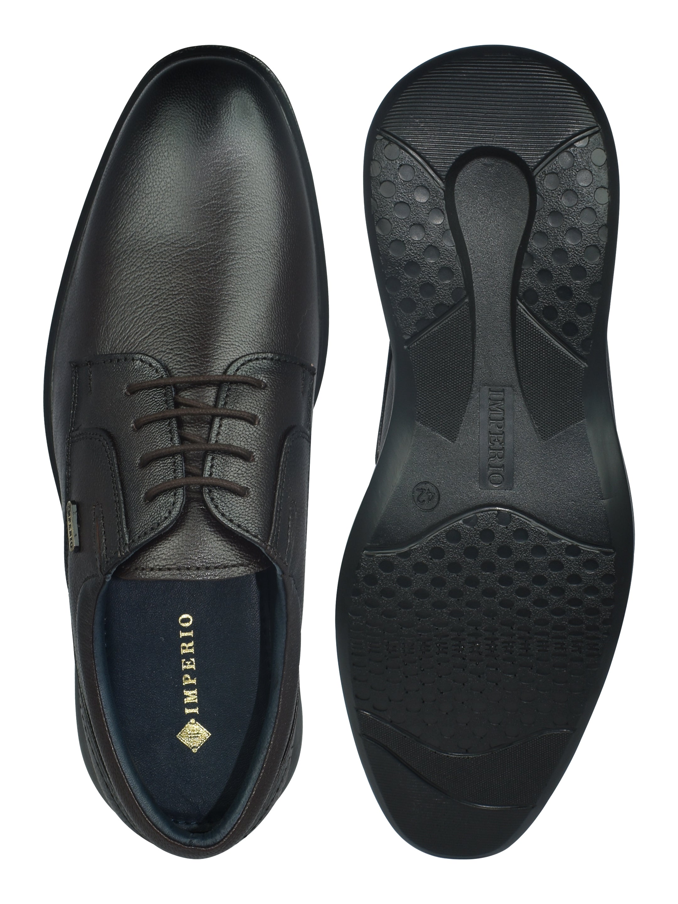 Imperio Genuine Leather Lace-up Formal Shoes for Men Dark Brown