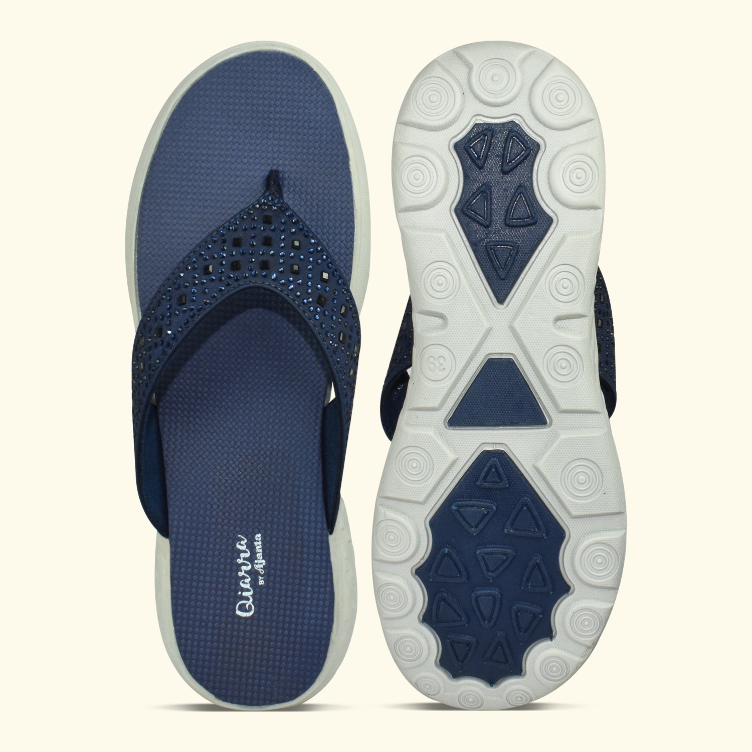 QIARRA V-Strap Embellished Sandals for Women