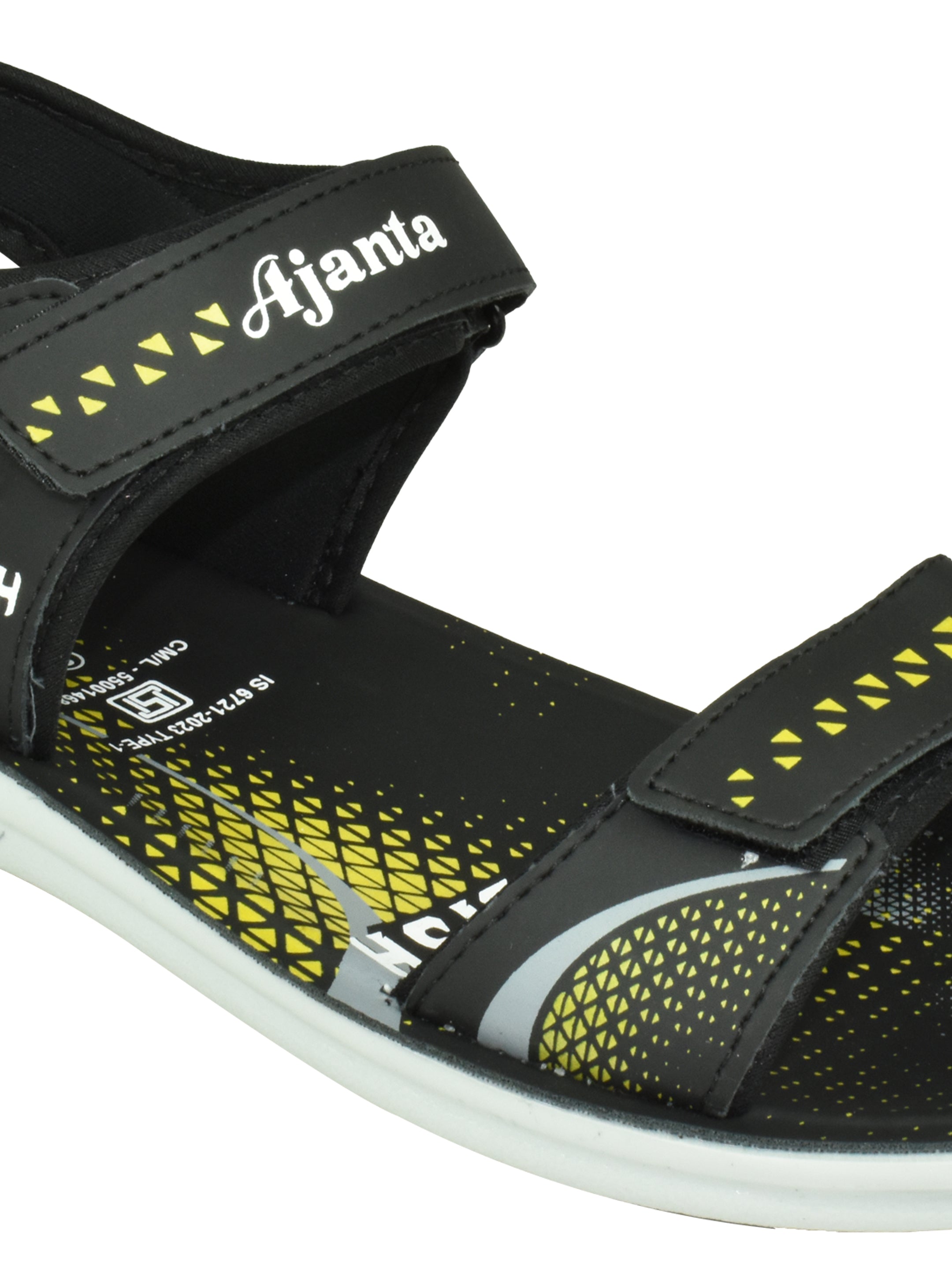 Ajanta Men’s Black Sporty Sandal