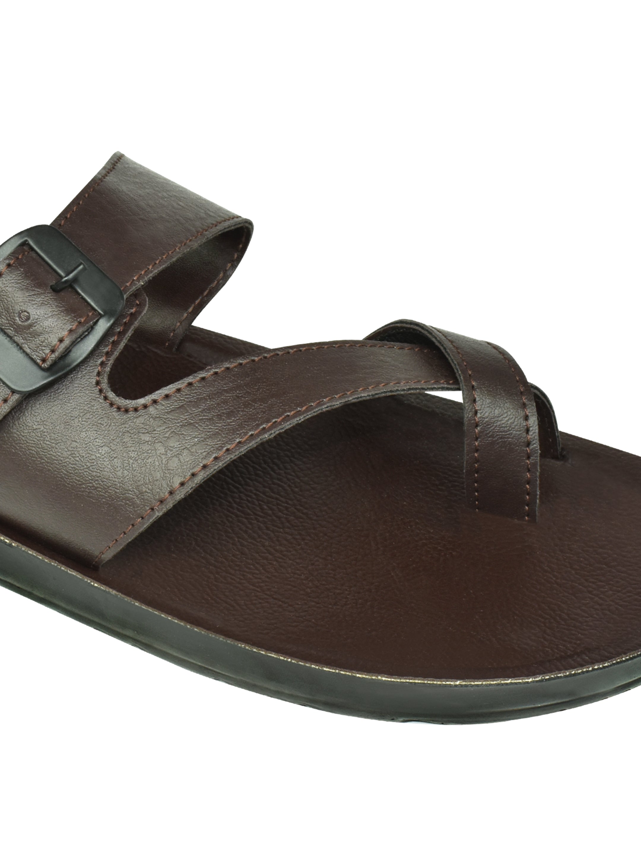 AJANTA Men's Brown Sandal | PU Poaring Upper | Durable Synthetic Sole | Lightweight & Comfortable Slippers EG3026