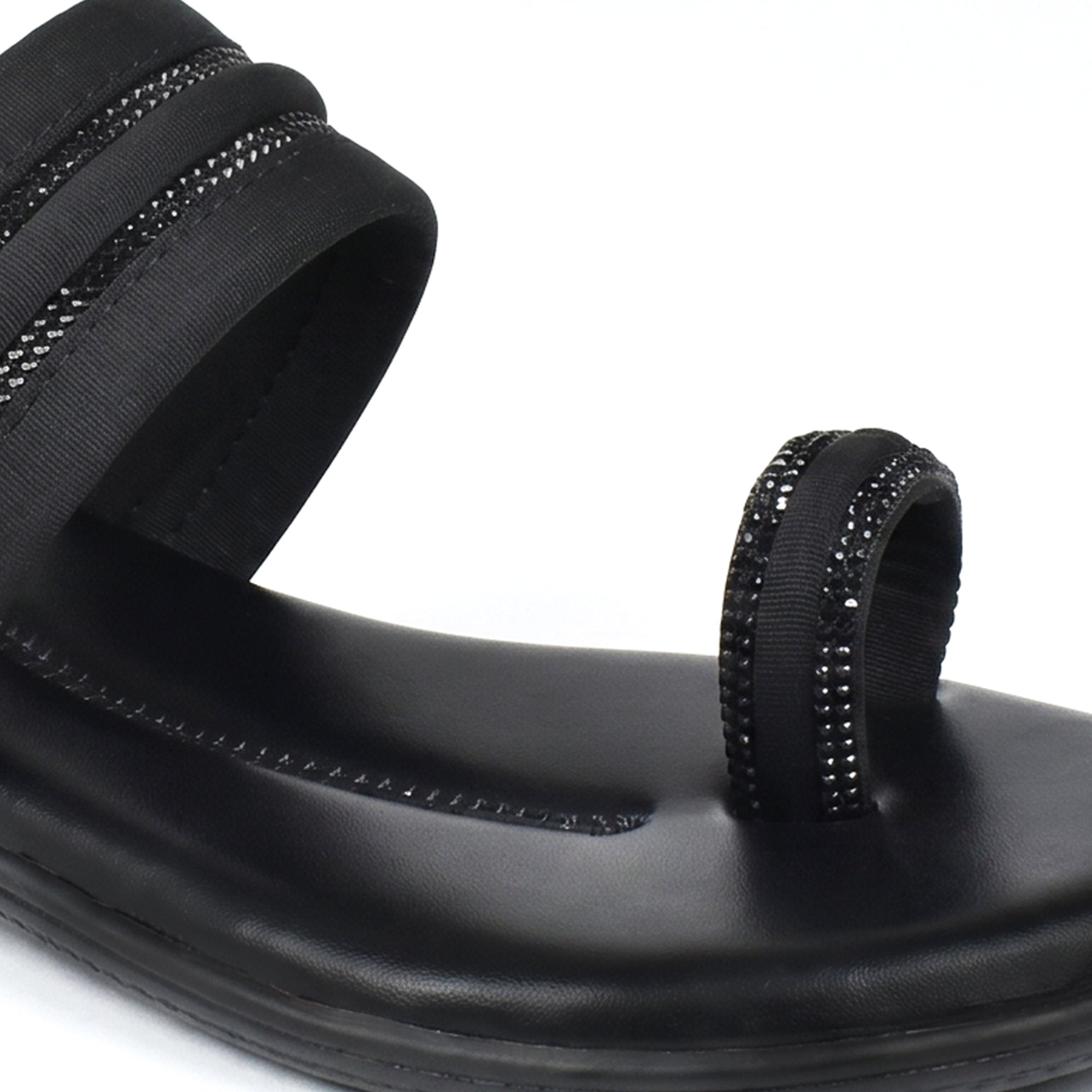 AJANTA Women Casual Slip-On Sandals | Comfortable & Durable Design (Black)