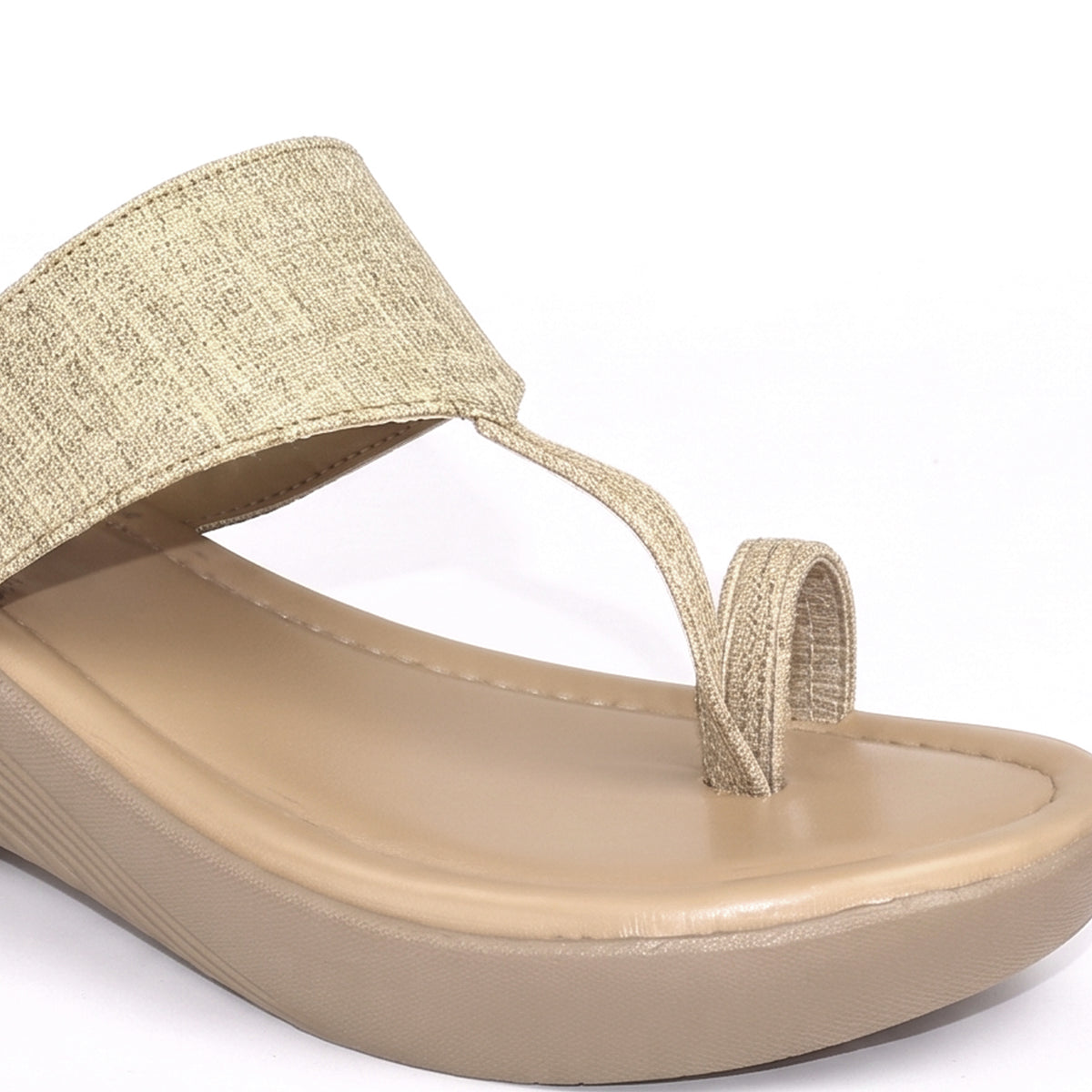 AJANTA Premium Comfort Wedge Sandals for Women | Slip-On Stylish Trendy Toe Ring Sandals | Lightweight Casual Festive Ethnic Wear | Durable Wedge Chappals Perfect for Wedding, Festive Outfits, Travel