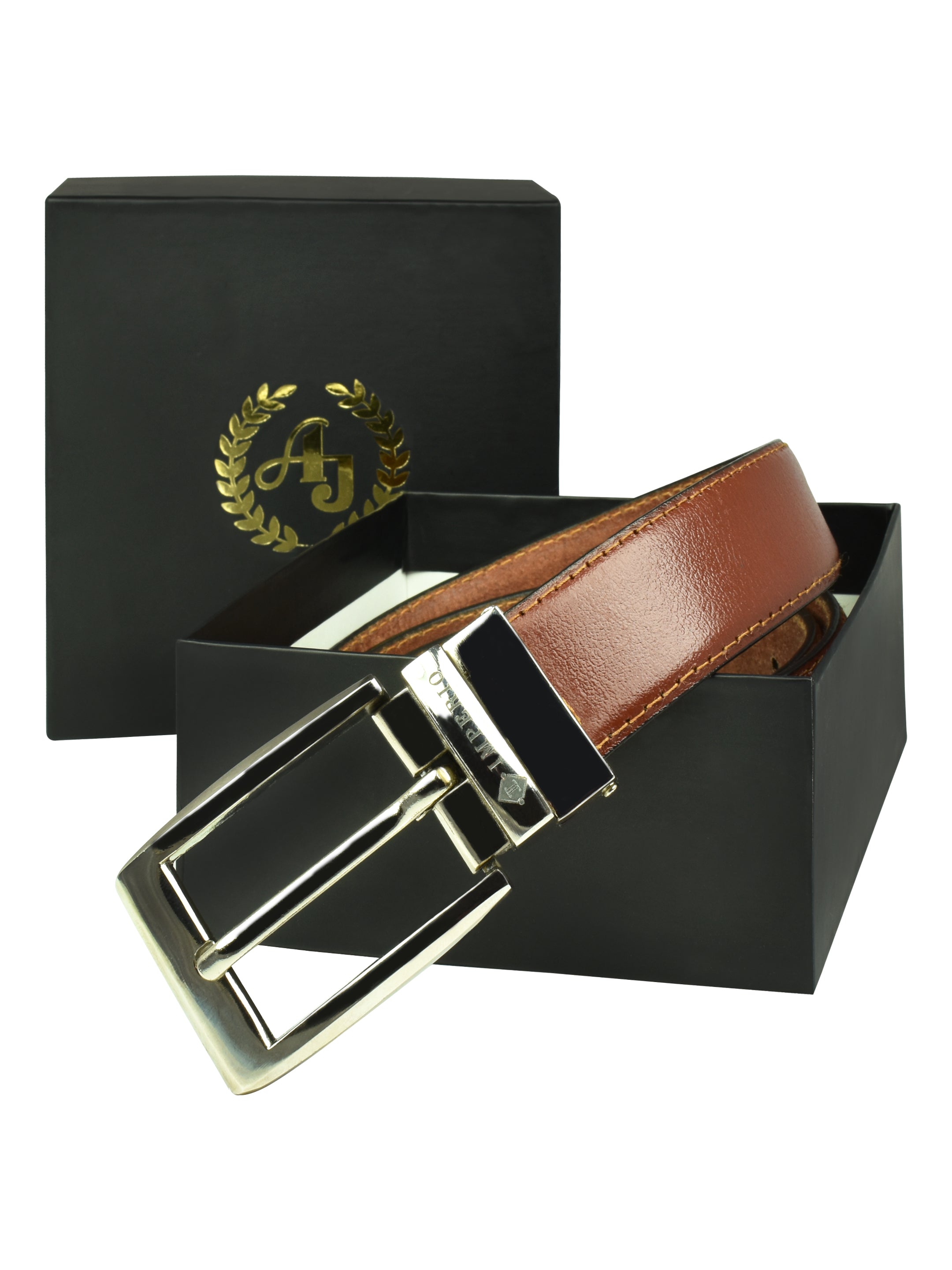 Imperio Genuine Leather Cognac Belt for Men โ Classic Formal & Casual Waist Belt