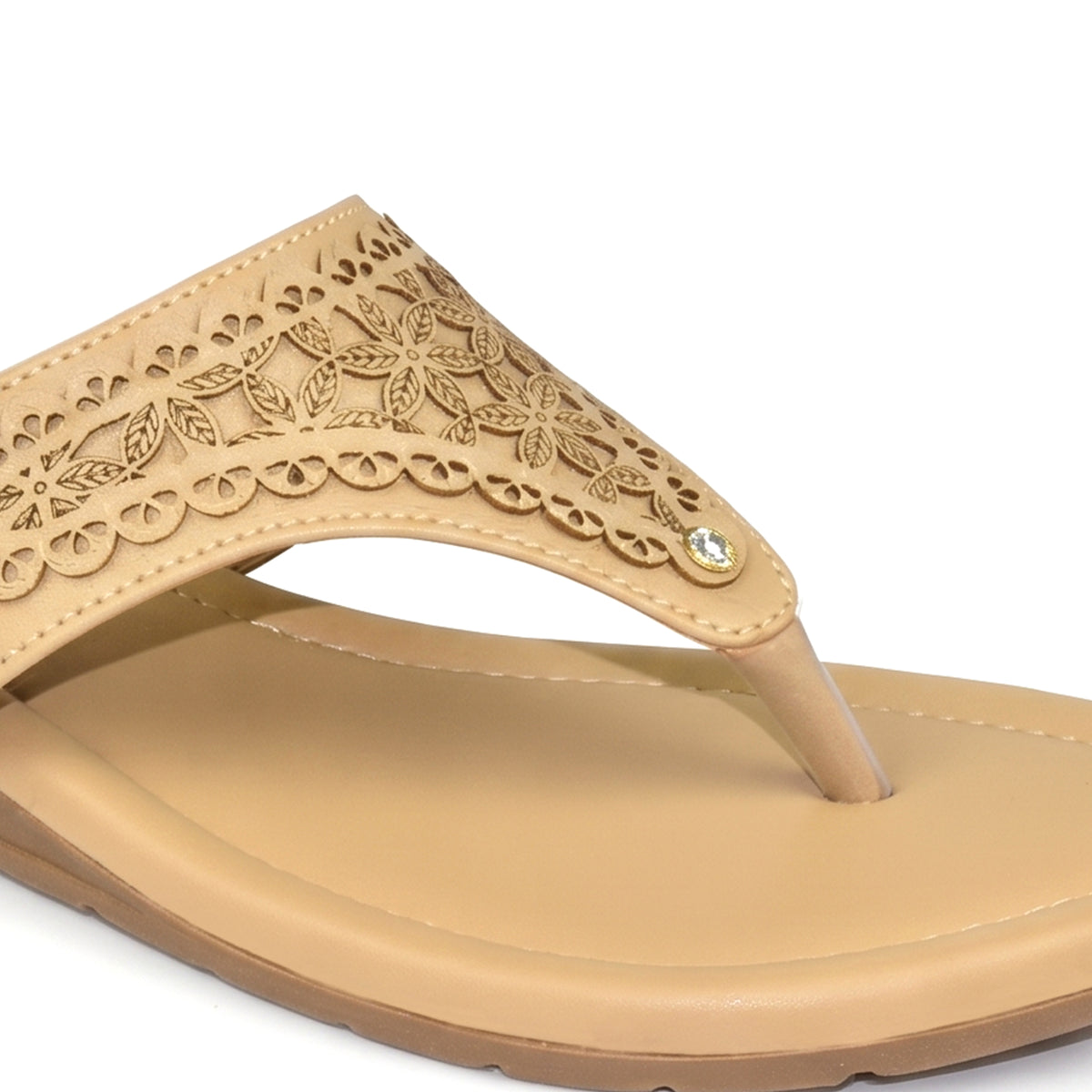 AJANTA Women’s Stylish Embellished Comfort Sandals | Casual Daily Wear Slip-On Flats for Women & Girls | Comfortable Lightweight Fashion Footwear For Office, Special Occasion, Wedding Party & Outing