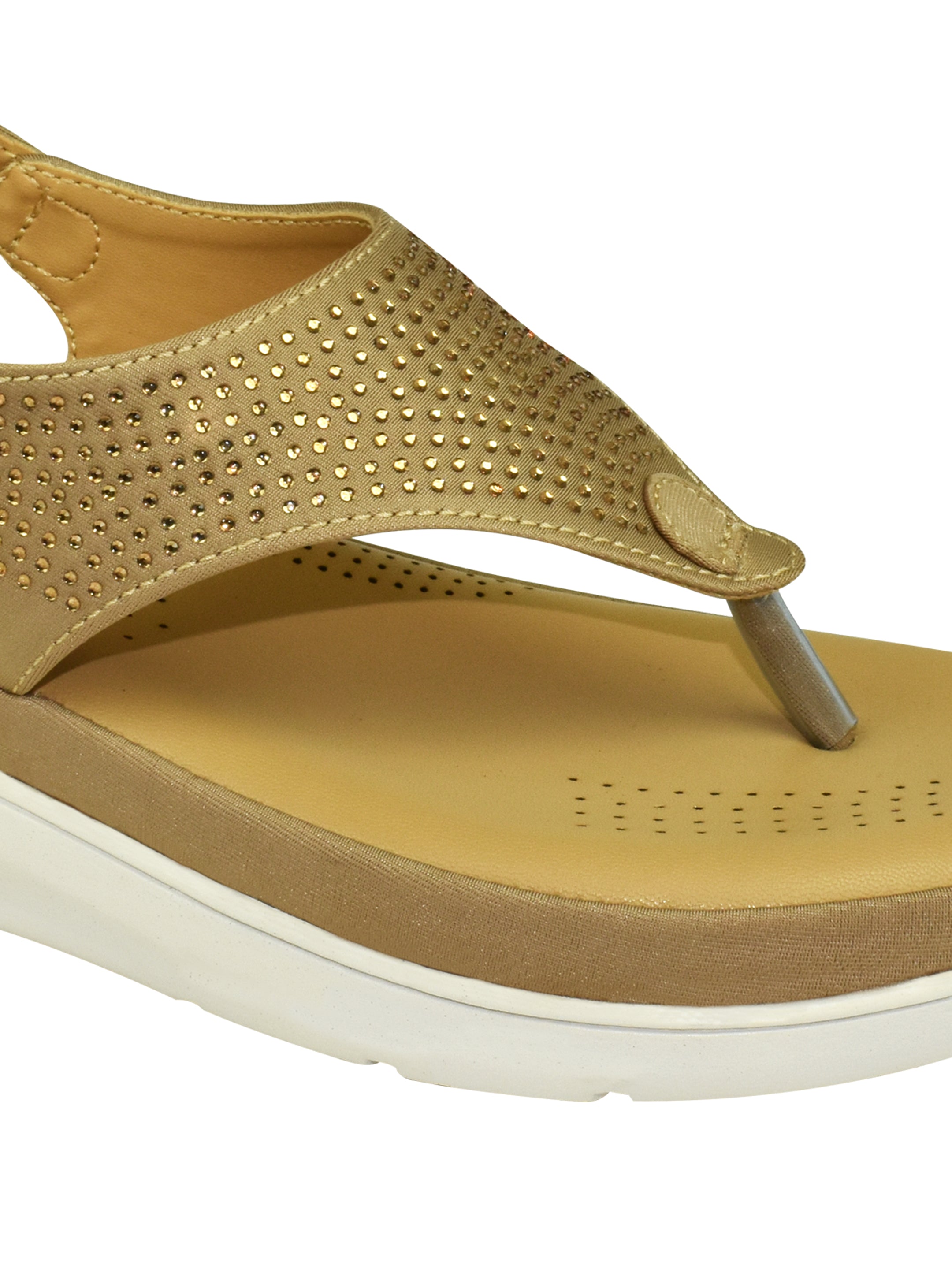 Qiarra Women's Beige Embellished Sandal