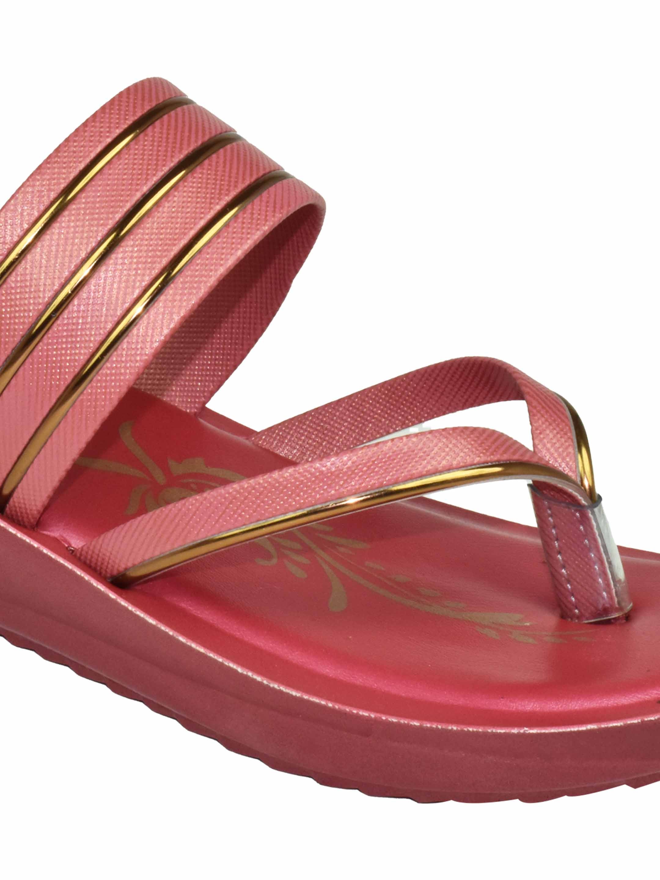 Ajanta Women’s Glossy Multi-Line Wedge Sandal