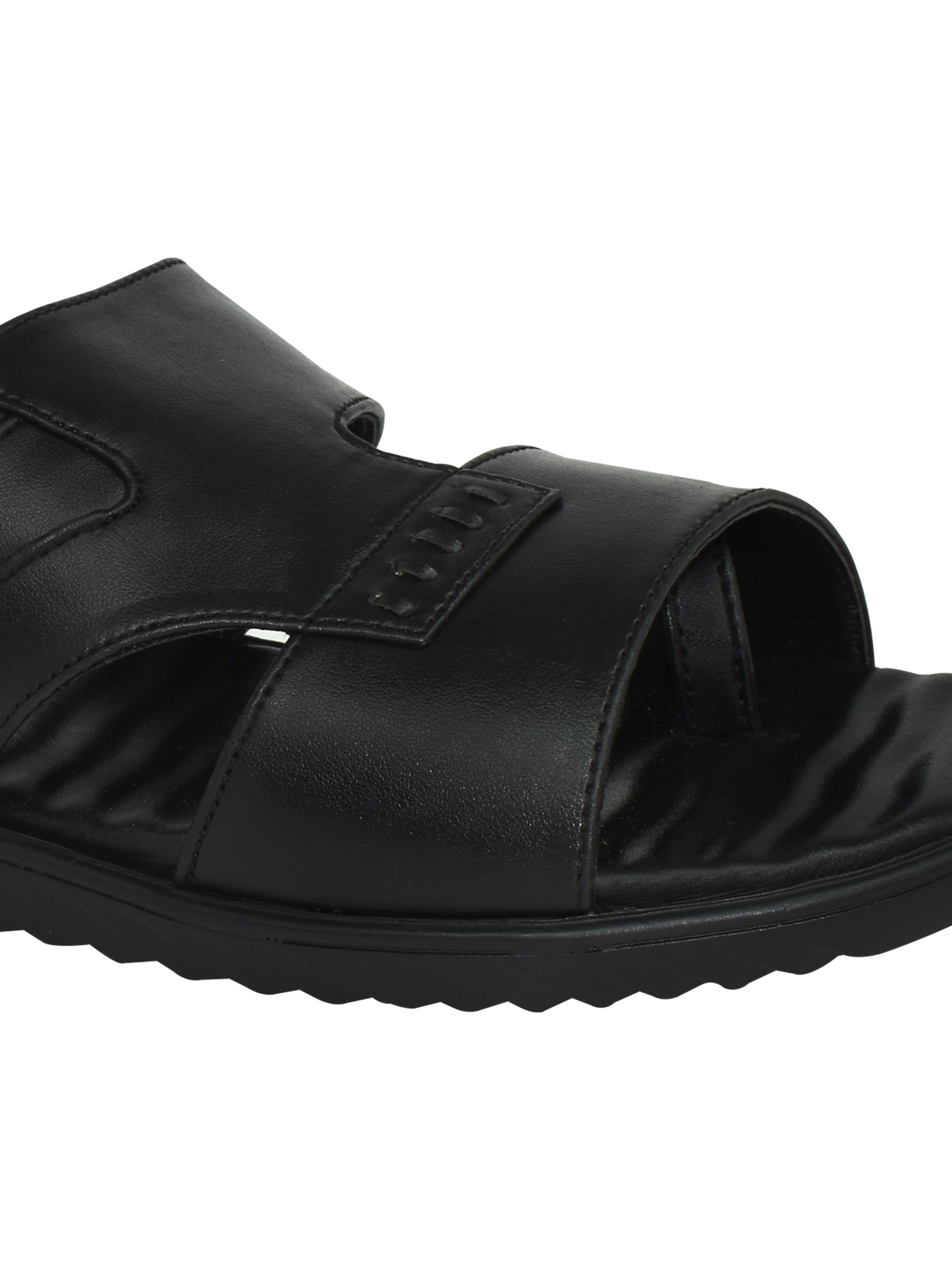 Ajanta Men’s Black Slip-On Lightweight Sandals