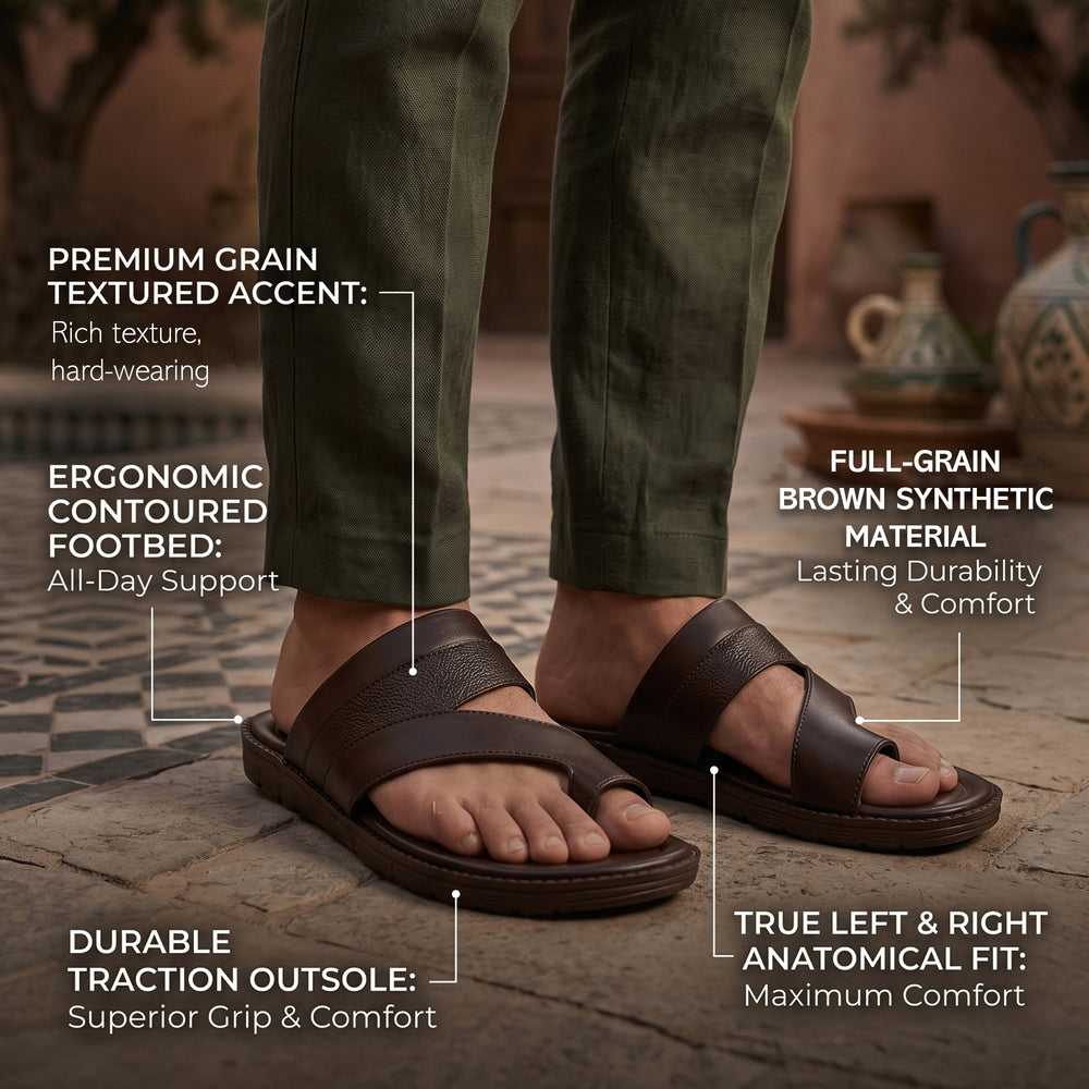 AJANTA Men Stylish Comfort Sandals | Soft Cushion | All-Day Comfort (Brown)