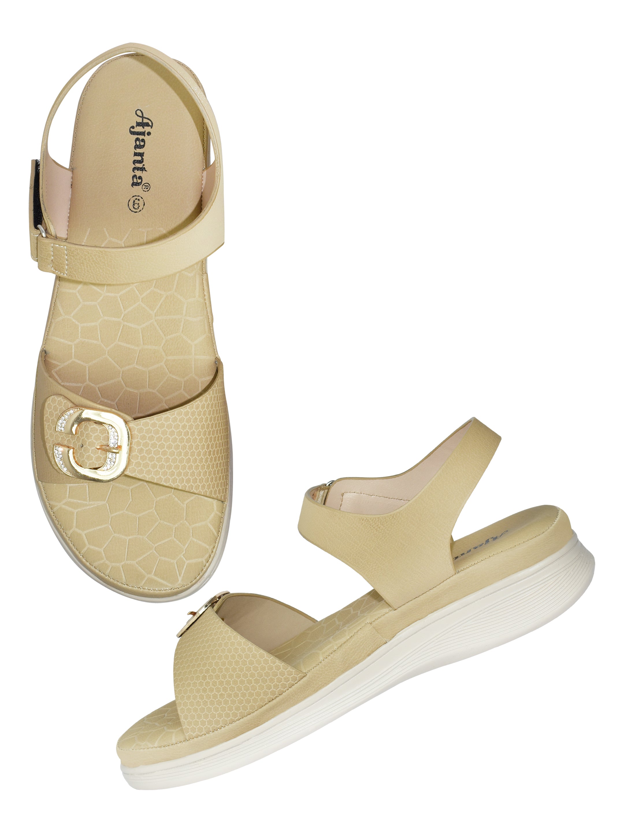 Ajanta Women Flat Sandal / Anti-Skid Grip for Confident Walking / Stable & Comfortable Steps EL4001
