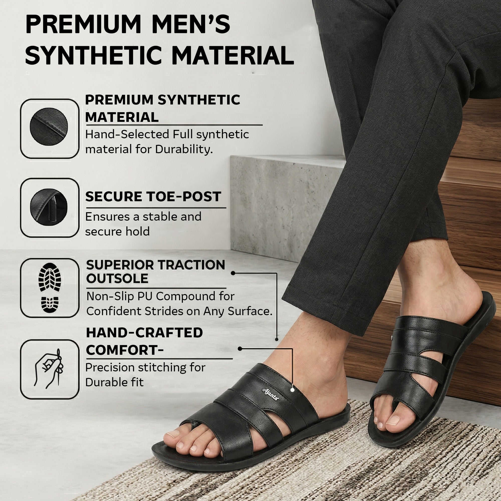 Ajanta Men's Lightweight Anti-Slip Sandals