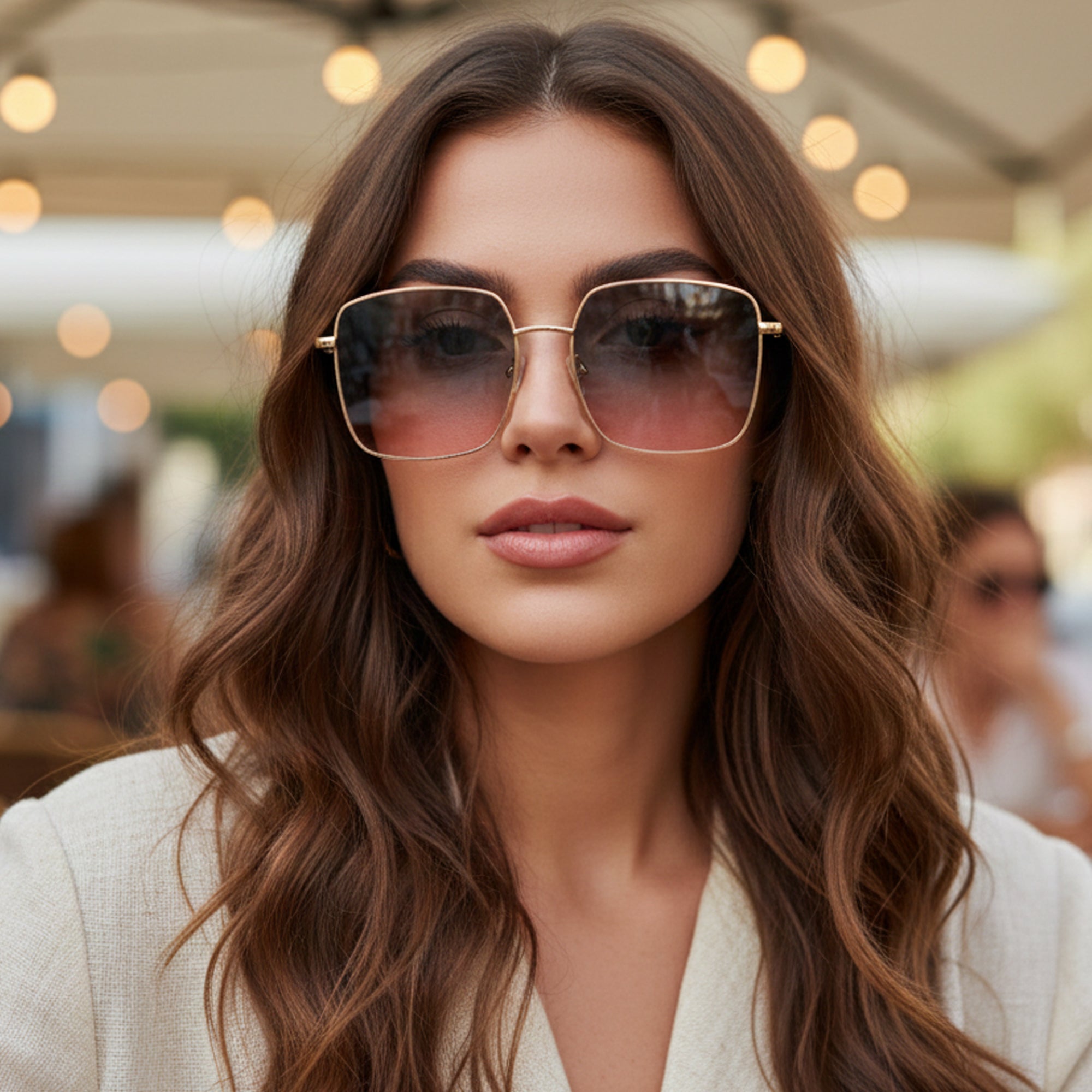 Ajanta Unisex Square Framed Sunglasses Stylish Metal Frame Eyewear
