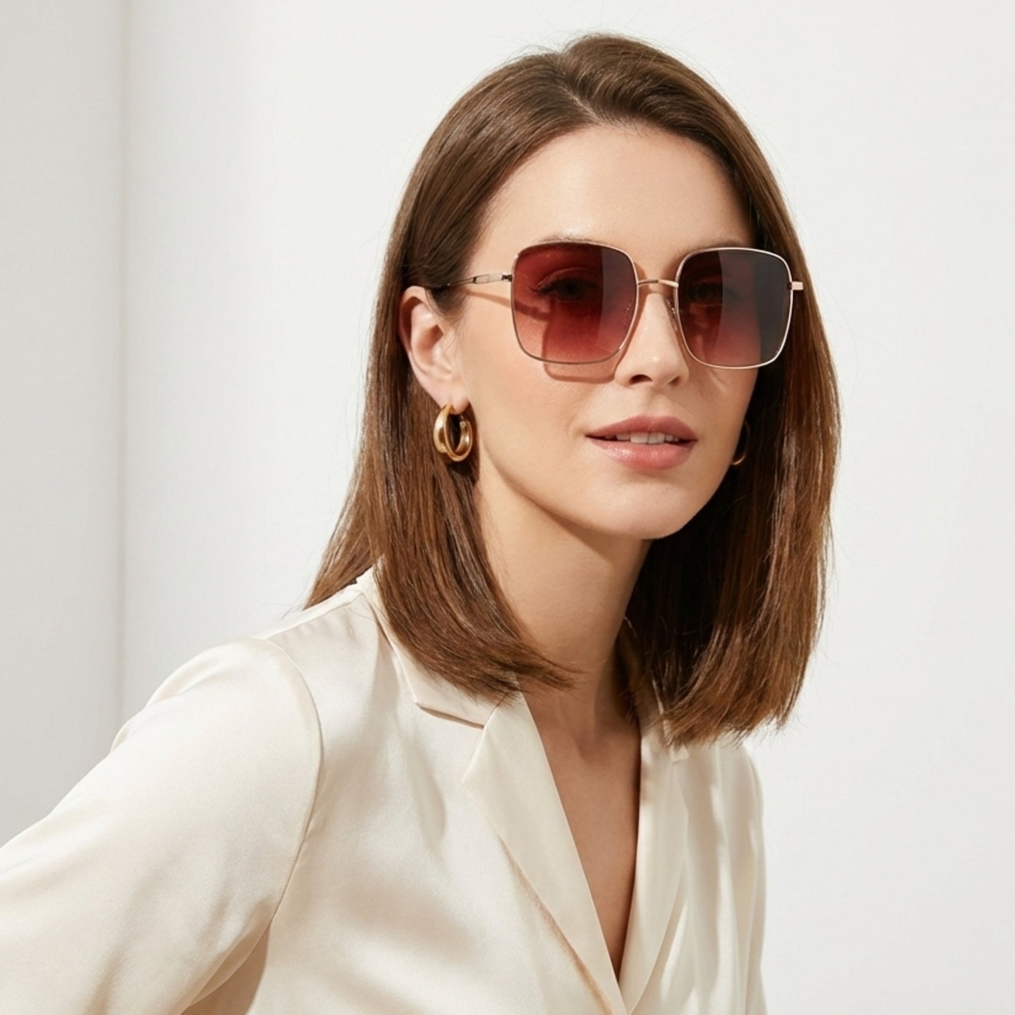 Ajanta Unisex Square Framed Sunglasses Stylish Metal Frame Eyewear
