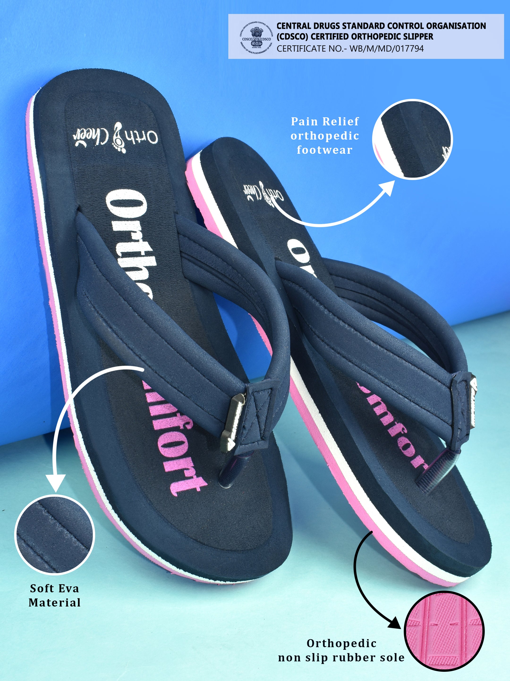 Ortho Cheer Women's Orthopedic and Diabetic Care Super Soft House Slippers for Regular Use AO2009