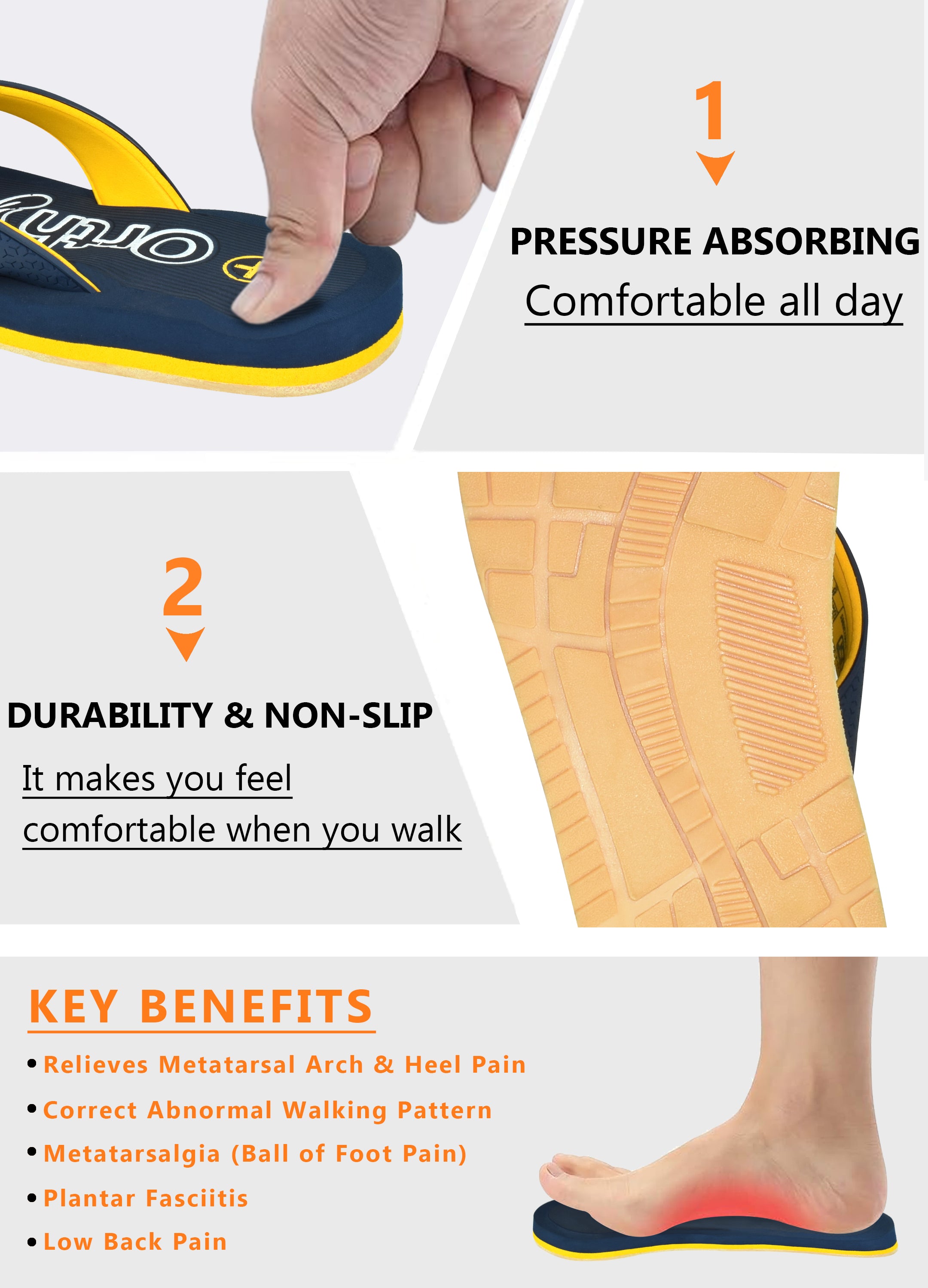 Menโs Orthopedic Comfort Sandals | Extra Soft Cushioned Footbed | Breathable & Stylish Daily Wear