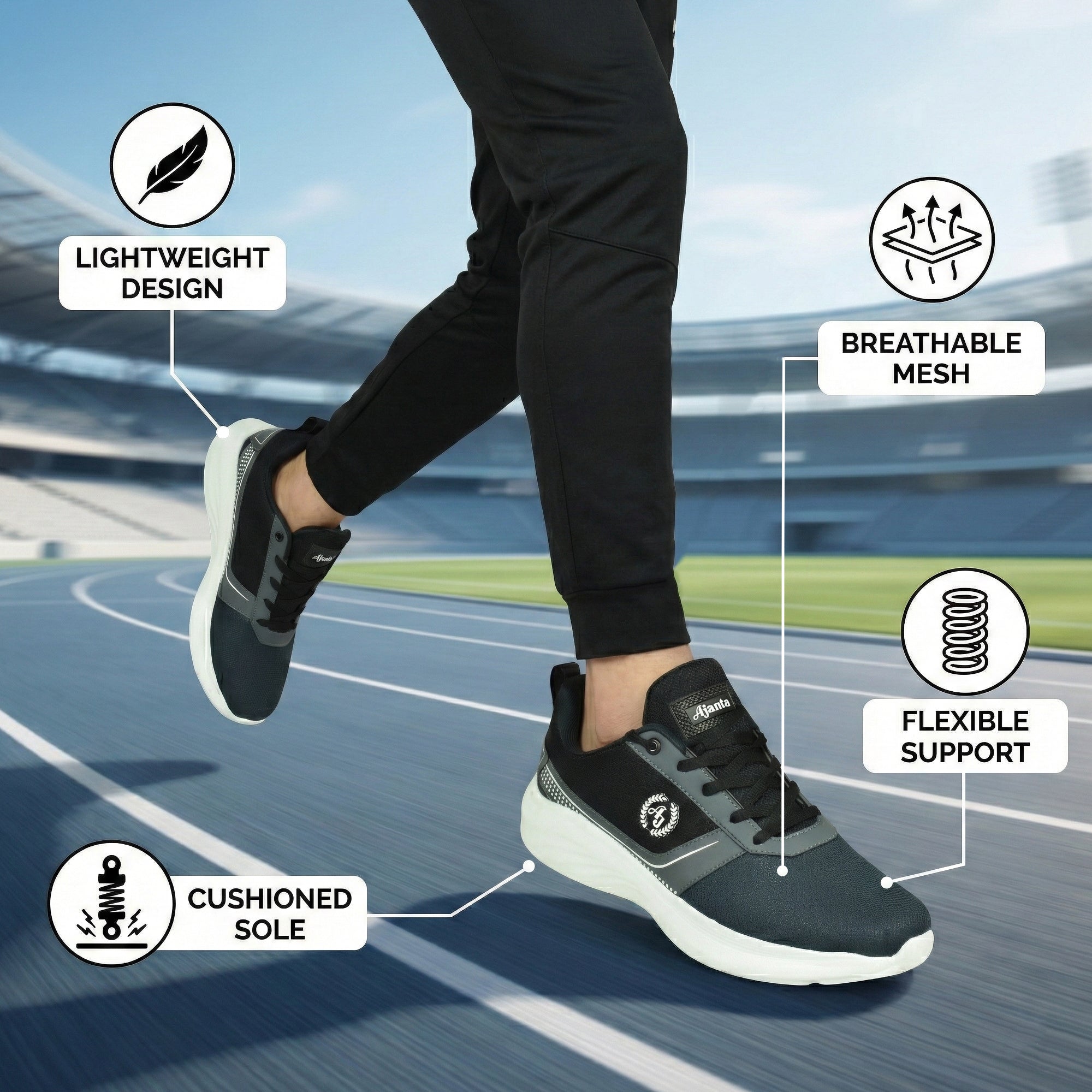 Ajanta Men’s Dual-Color Casual Shoe with Lightweight EVA Sole