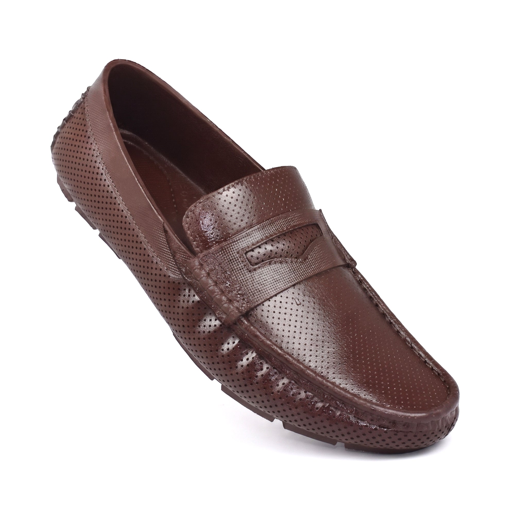 AJANTA Waterproof Slip-On PVC Loafers Shoes for Men | Lightweight Anti-Skid Casual Office Shoes for Men | Comfortable Fit Rainy Shoes & Moccasin Footwear for Travel & Driving Brown