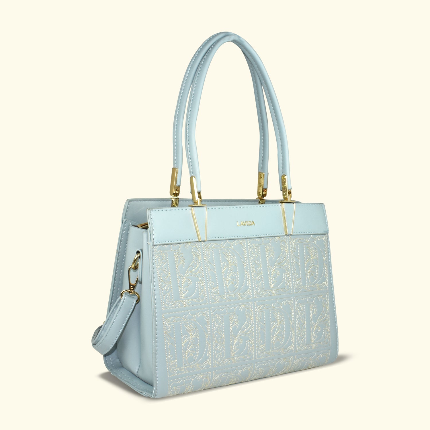 QIARRA by Ajanta Blue Synthetic Handbag for Women | 2 Compartments | Detachable Sling Strap | Stylish Daily Use Bag-VB8018