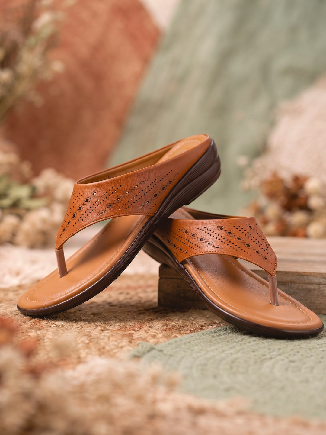 AJANTA Premium Rhinestone Embellishment Sandals for Women | Comfortable Soft Cushioned Slip-On Flat Sandals | Lightweight Casual Daily Wear Walking Footwear Casual, Travel & Daily Use