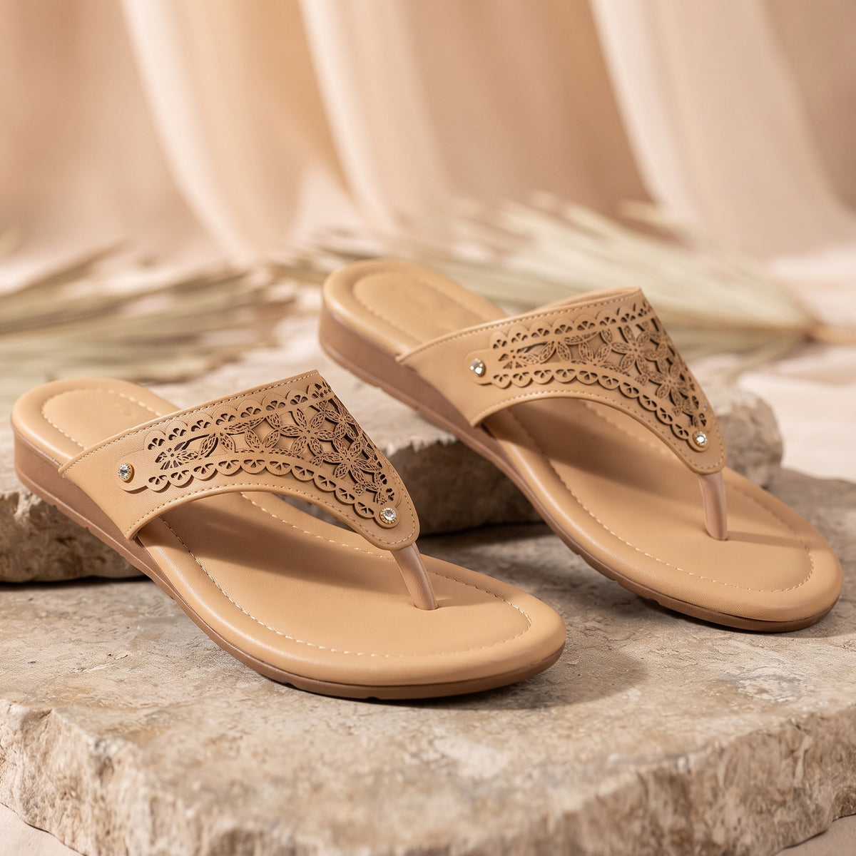AJANTA Women’s Stylish Embellished Comfort Sandals | Casual Daily Wear Slip-On Flats for Women & Girls | Comfortable Lightweight Fashion Footwear For Office, Special Occasion, Wedding Party & Outing