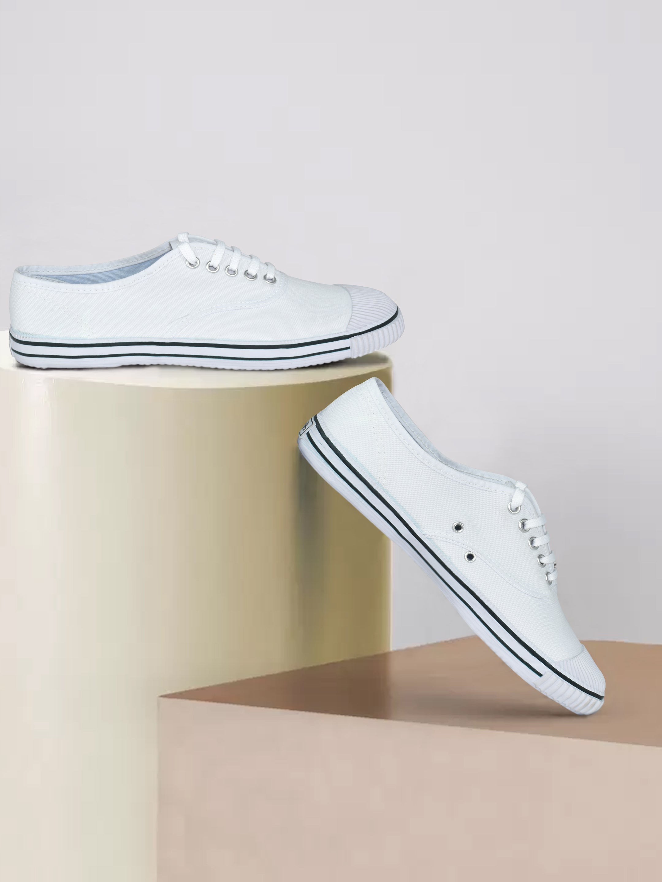 AJANTA Kids Lace-Up White Uniform Shoe BT0004