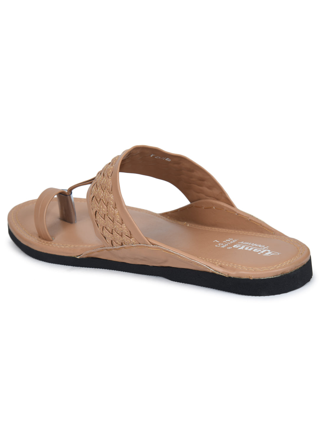Ajanta Men’s Cream Sandals | Synthetic Upper | Durable Rubber Sheet Sole | Comfortable Slipper CG0796