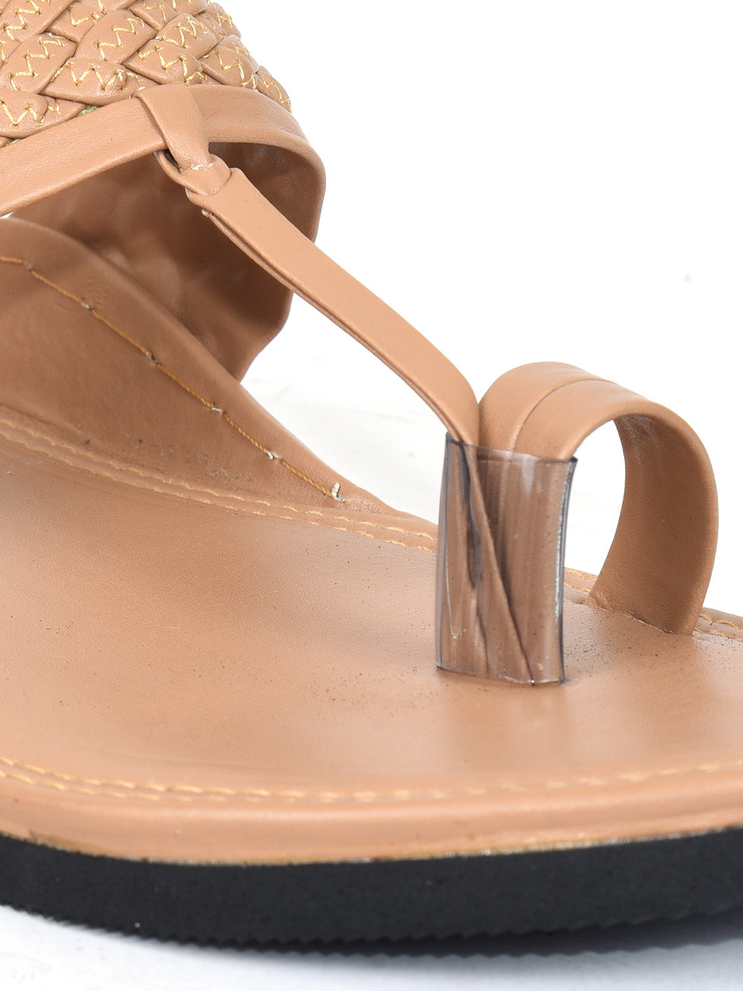 Ajanta Men’s Cream Sandals | Synthetic Upper | Durable Rubber Sheet Sole | Comfortable Slipper CG0796