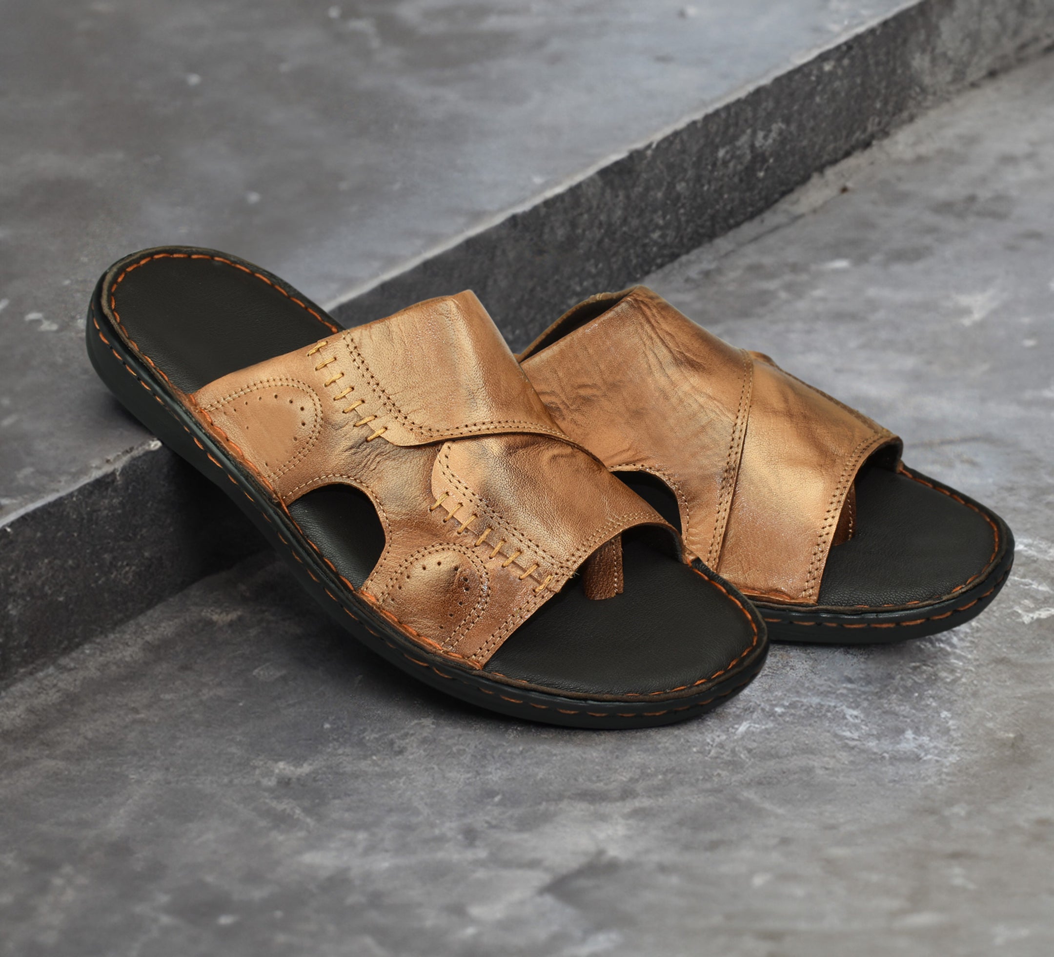 Ajanta Men’s Flat Slip-On Sandals for Daily Comfort & Casual Wear