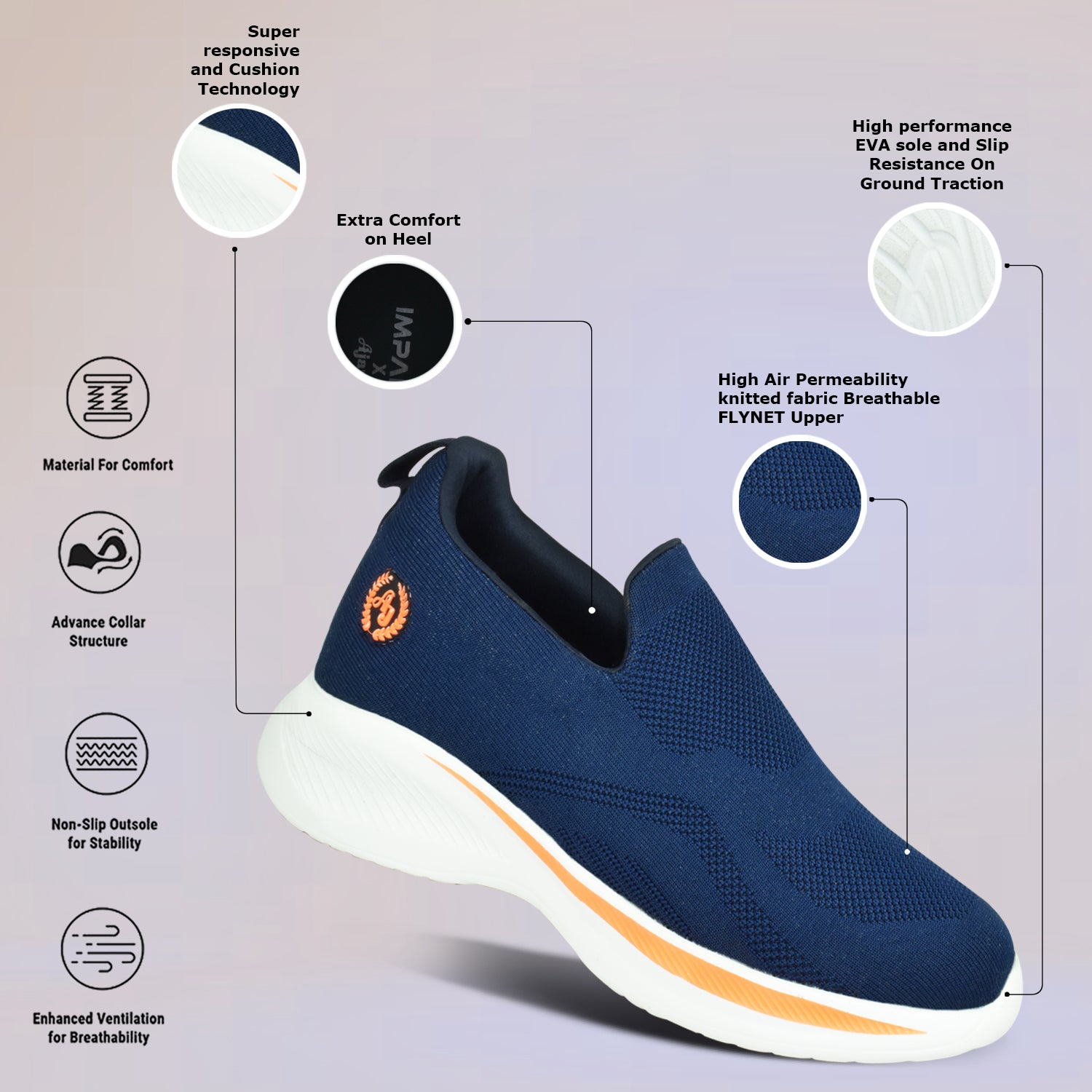 Ajanta Men’s Shock-Absorbing Running Shoes