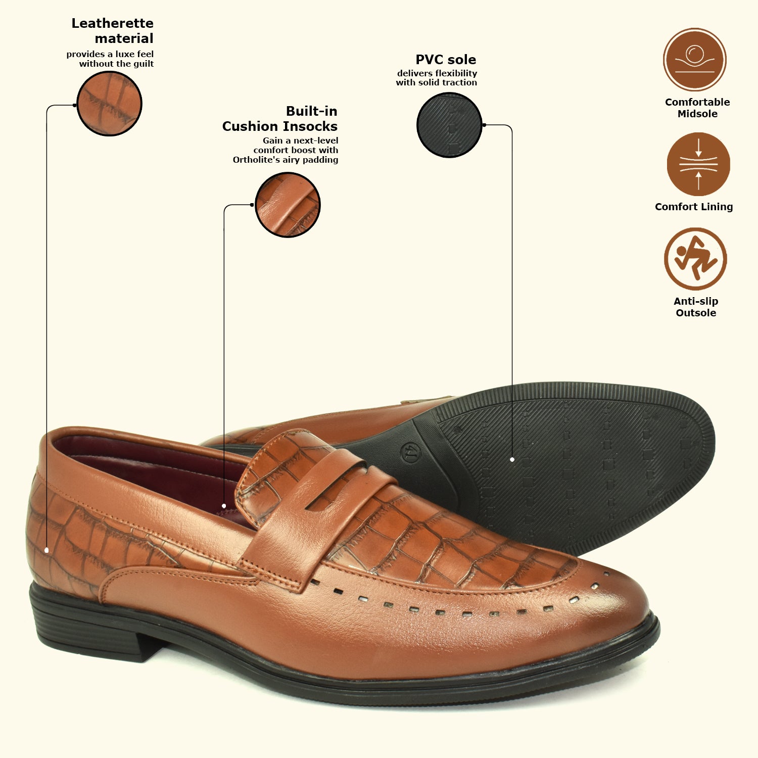 Ajanta Men’s Comfortable Loafer Shoes