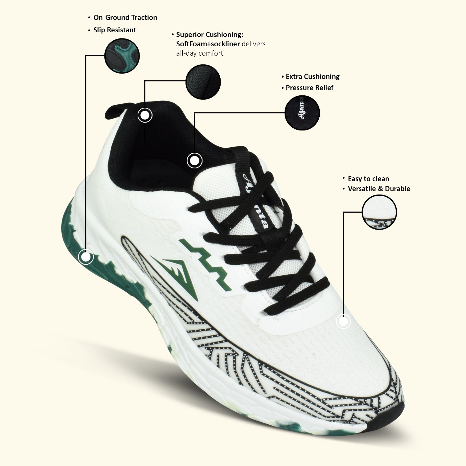 Ajanta Men's Neo-Glide Pacer Runner Shoe