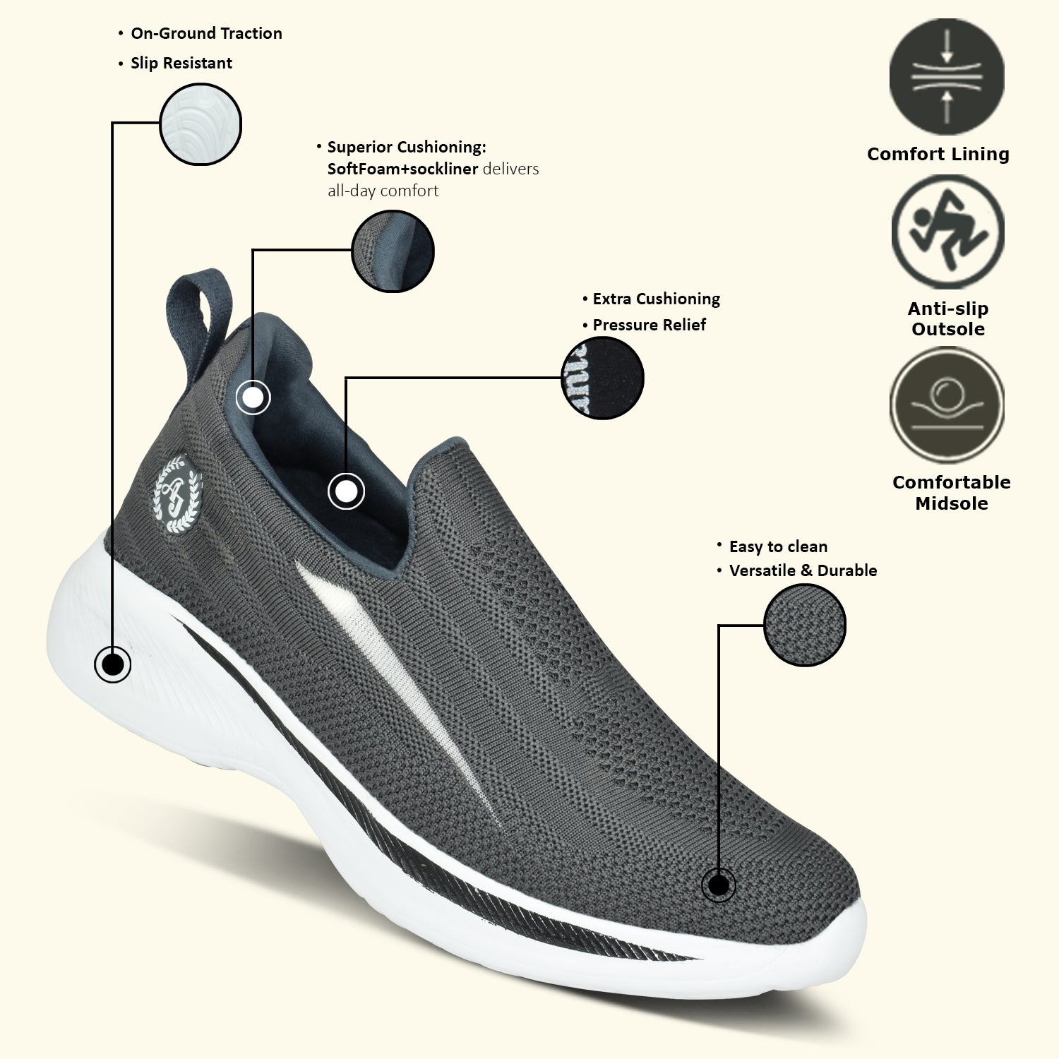 Ajanta Men’s Shock-Absorbing Running Shoes