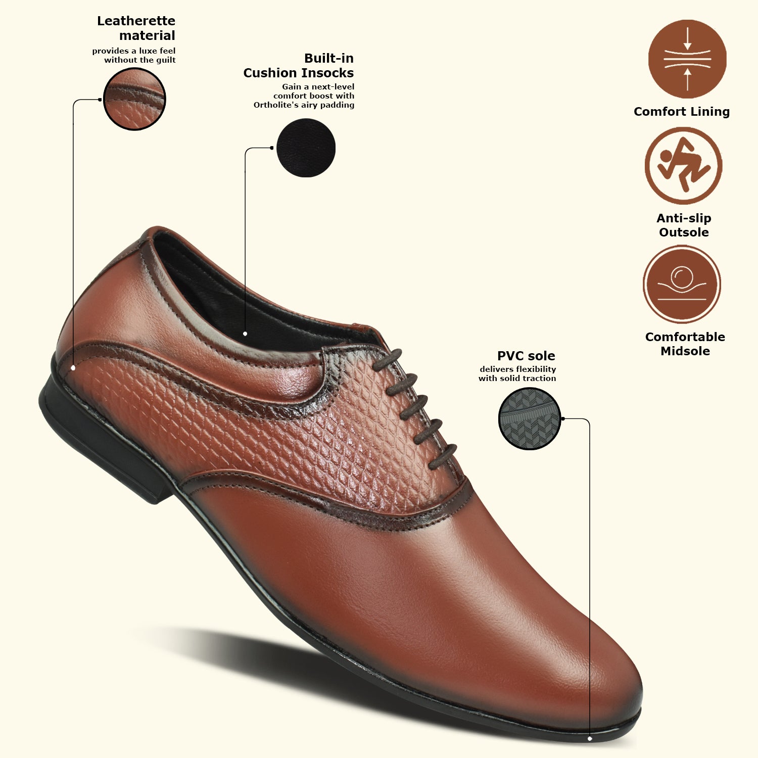 AJANTA Loafers For Men| Soft Cushioned Insole | Super Flexible, Slip-On Shoes for Casual, Office & Everyday Wear EG5014
