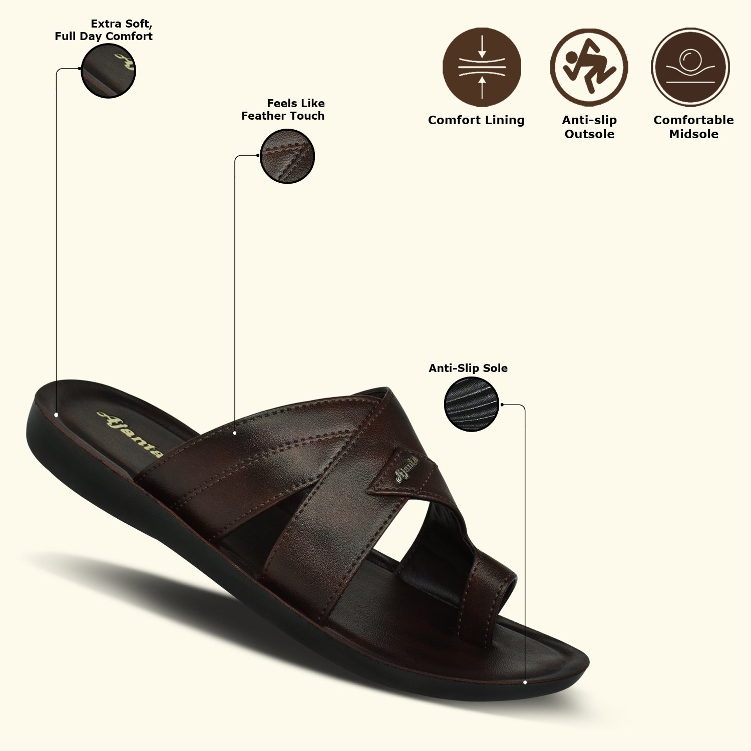 Ajanta Men’s Daily Wear Anti-Slip Sandals