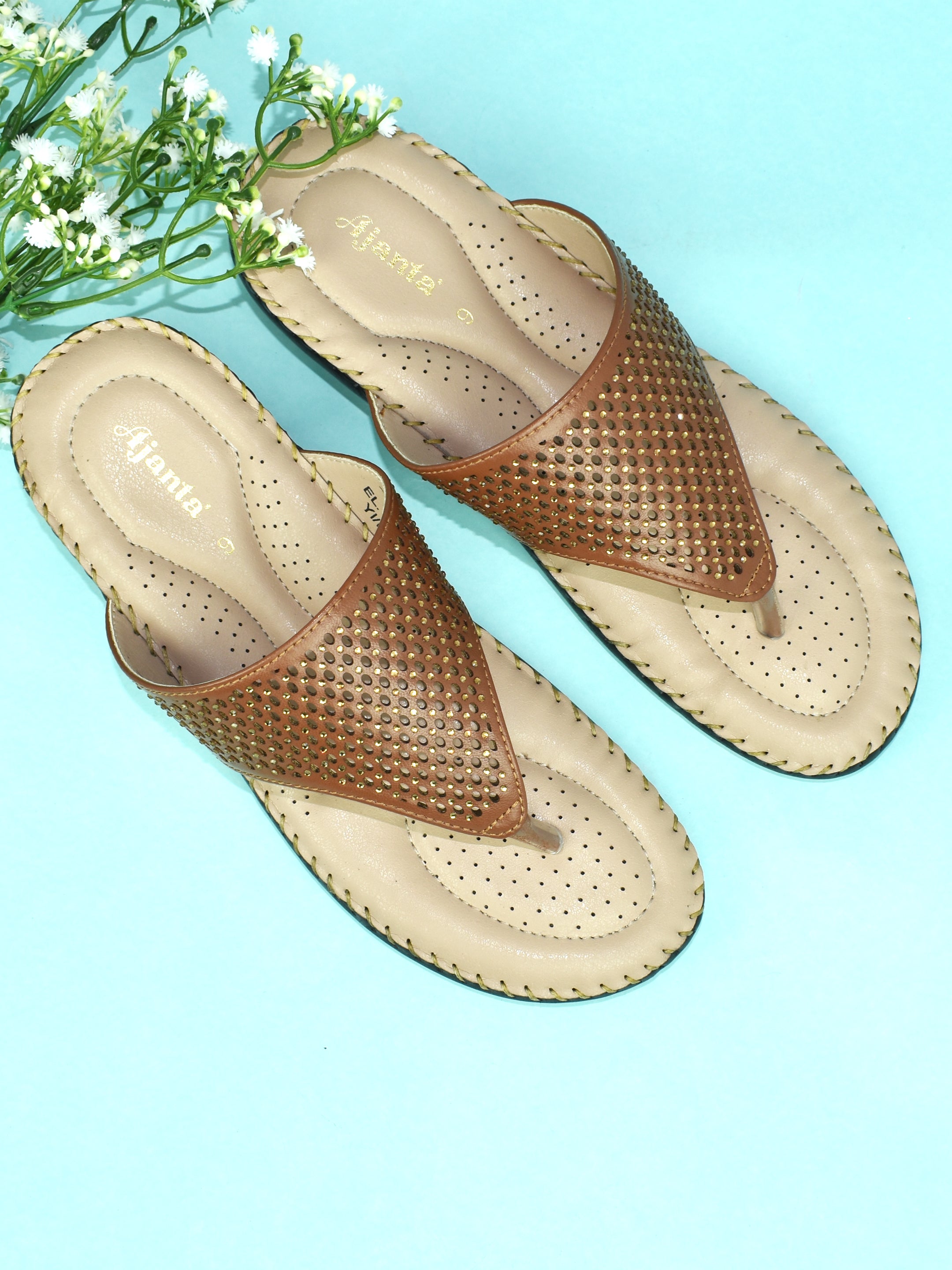 Ajanta Women Flat Sandal / Easy Slip-On & Soft Footbed / Lightweight & Breathable Casual Footwear EL1002