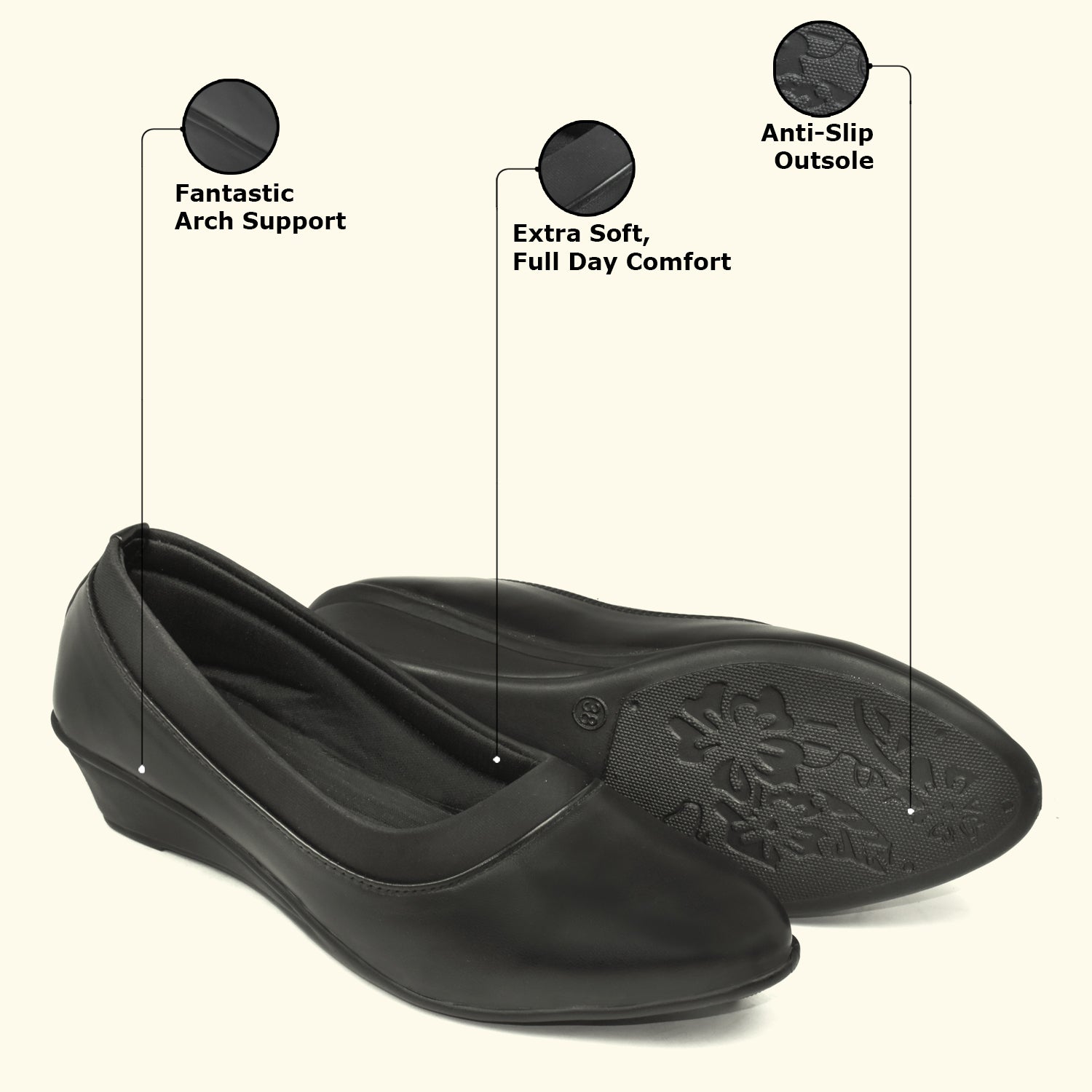 Ajanta Women's Pointed Toe Bellies | Comfort Slip-on Bellies | Ballerina Shoes with Cushioned Comfort EL5051