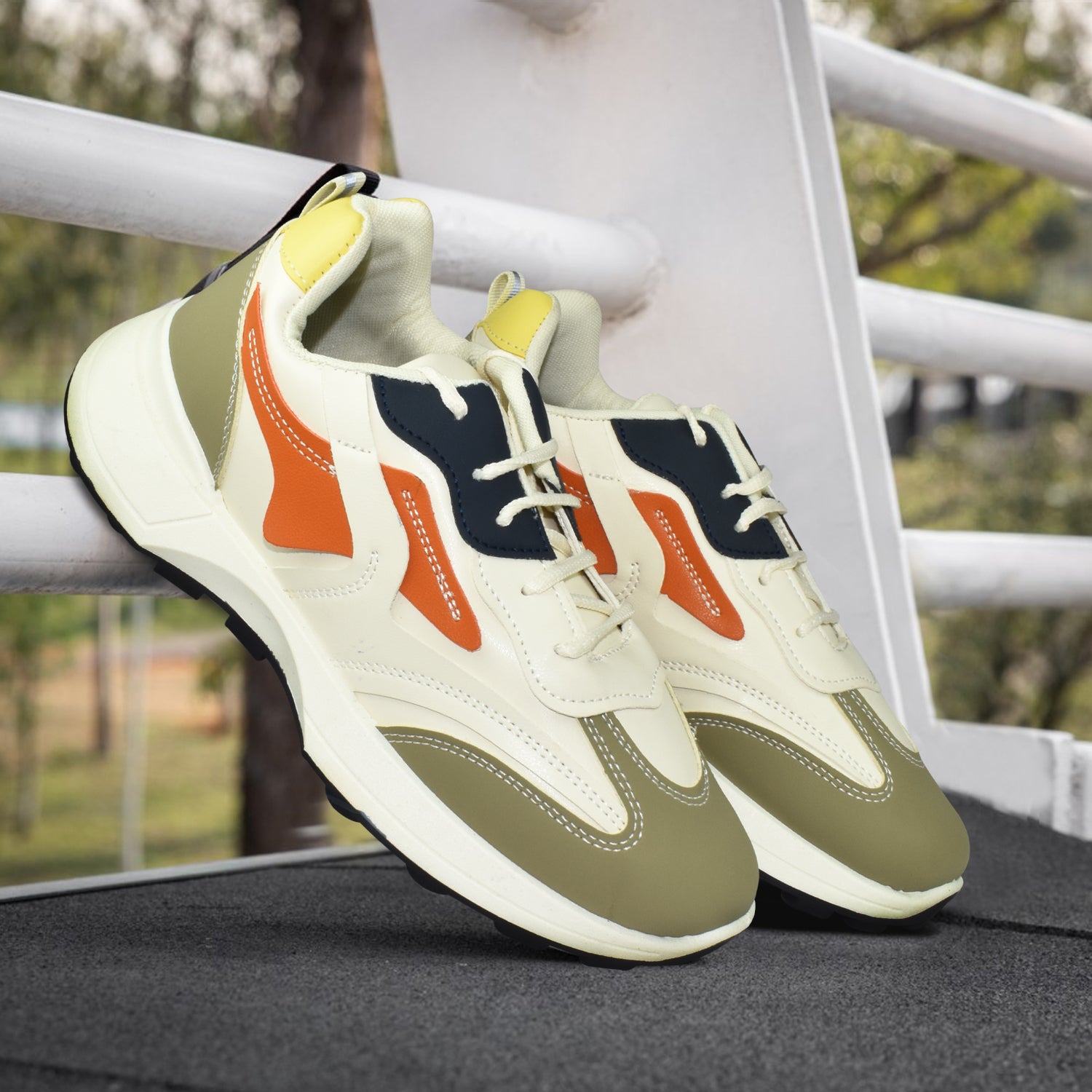 Women Olive Lightning Chunky Sneakers