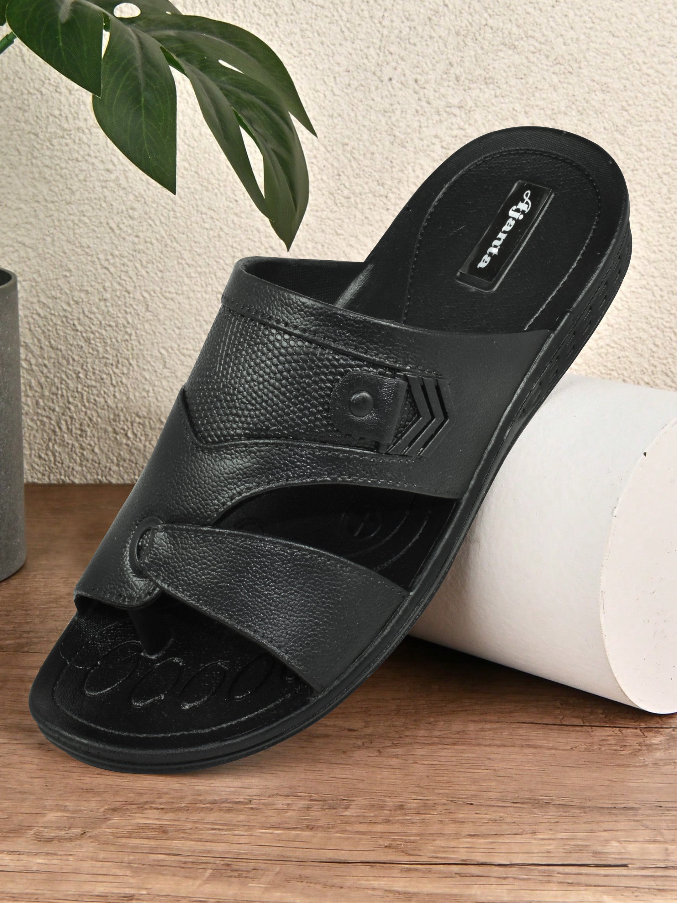 Ajanta Men’s Black Waterproof Anti-Slip & Easy Wear Slip-on Outdoor Sandal EG3044
