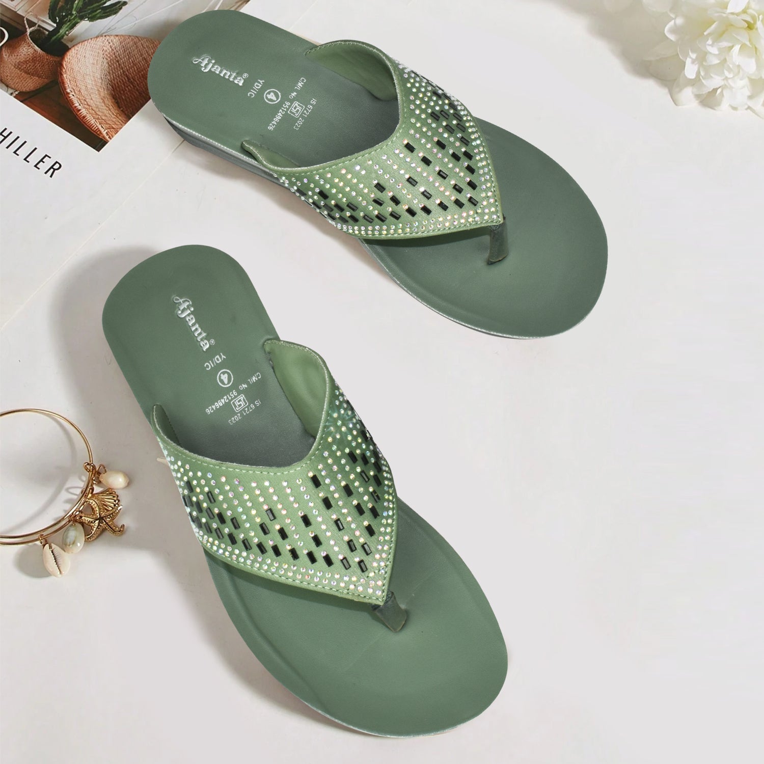 AJANTA Women Slipper| Casual Floaters |Home Use |Daliy-Wear|Anti Slip Outdoor Slipper For Women EL1024